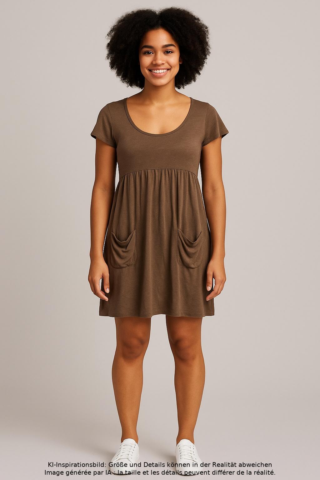 

0039 Italy Damen Kleid, braun, Gr. 34