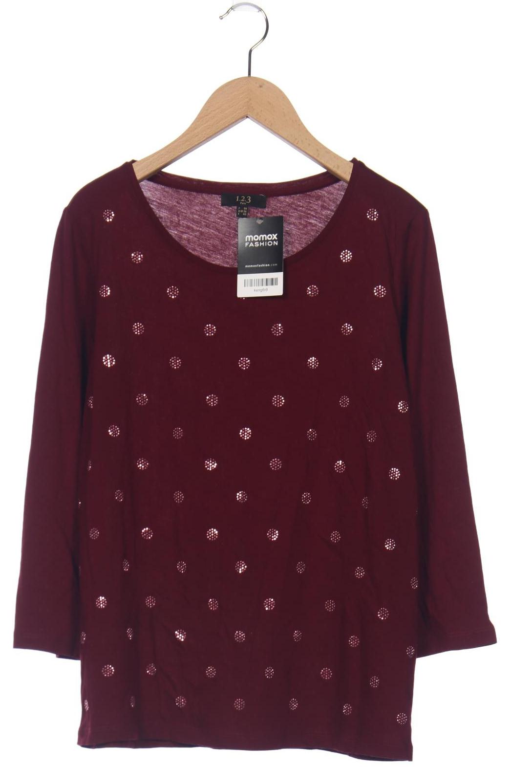 

1 2 3 Paris Damen Langarmshirt, bordeaux, Gr. 36