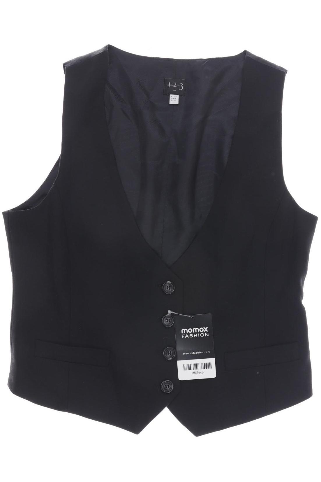 

1 2 3 Paris Damen Weste, schwarz, Gr. 38