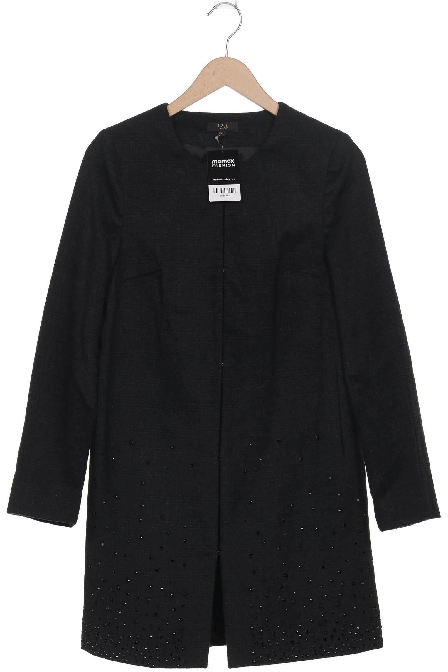

1 2 3 Paris Damen Mantel, schwarz, Gr. 36