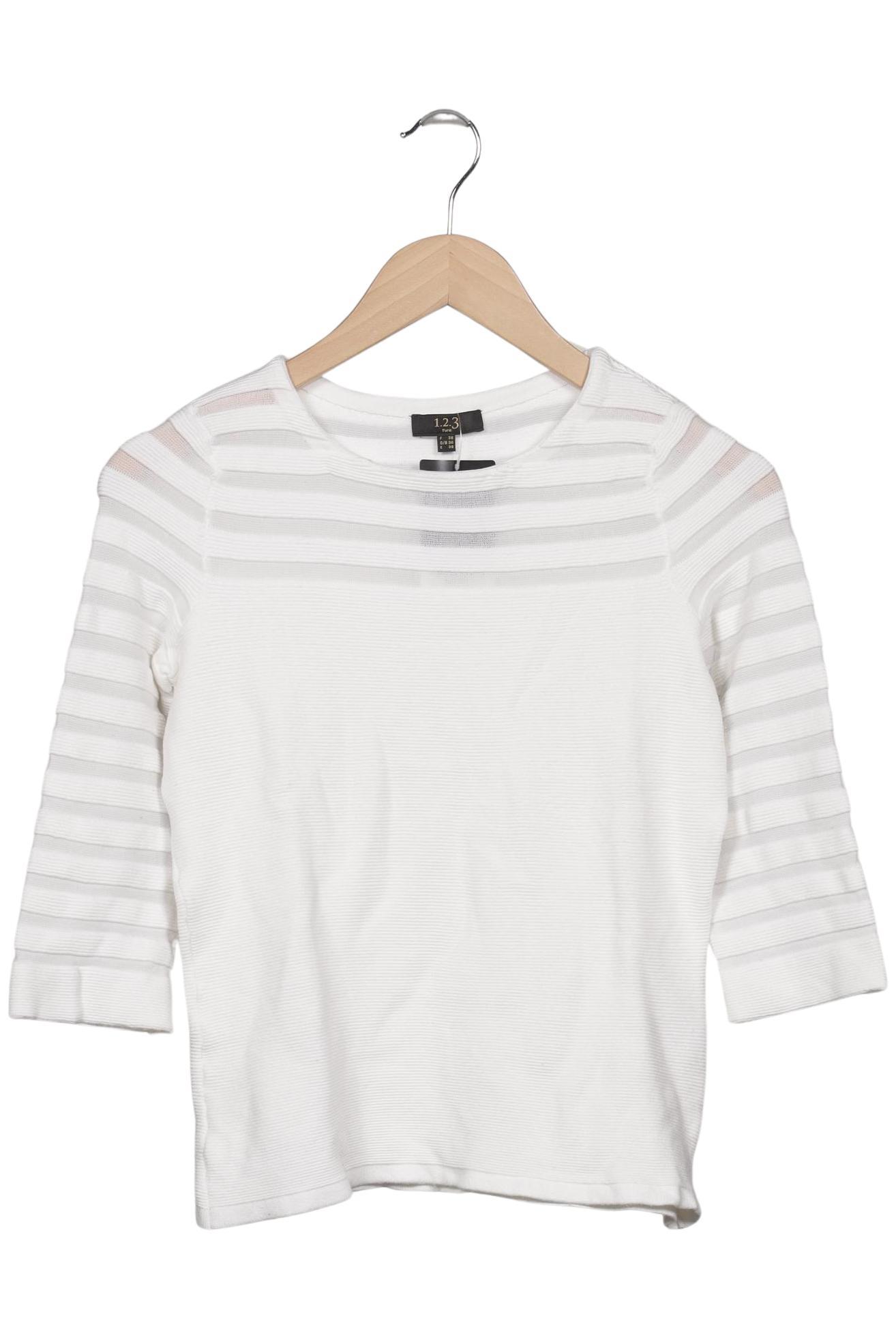 

1 2 3 Paris Damen Pullover, weiß, Gr. 34