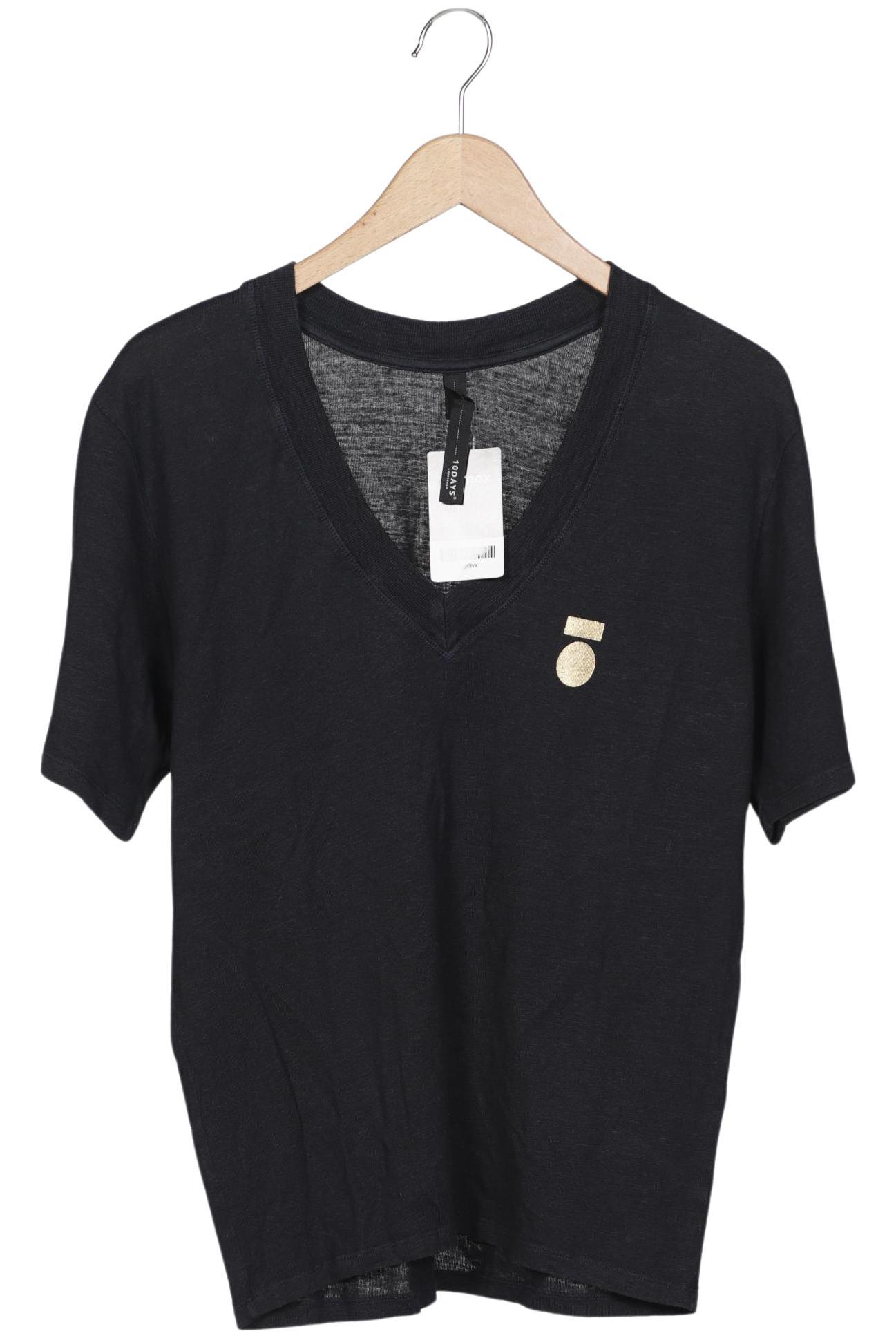 

10Days Damen T-Shirt, schwarz, Gr. 42