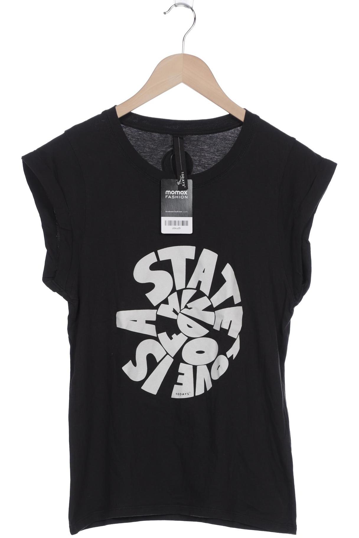 

10Days Damen T-Shirt, schwarz, Gr. 34