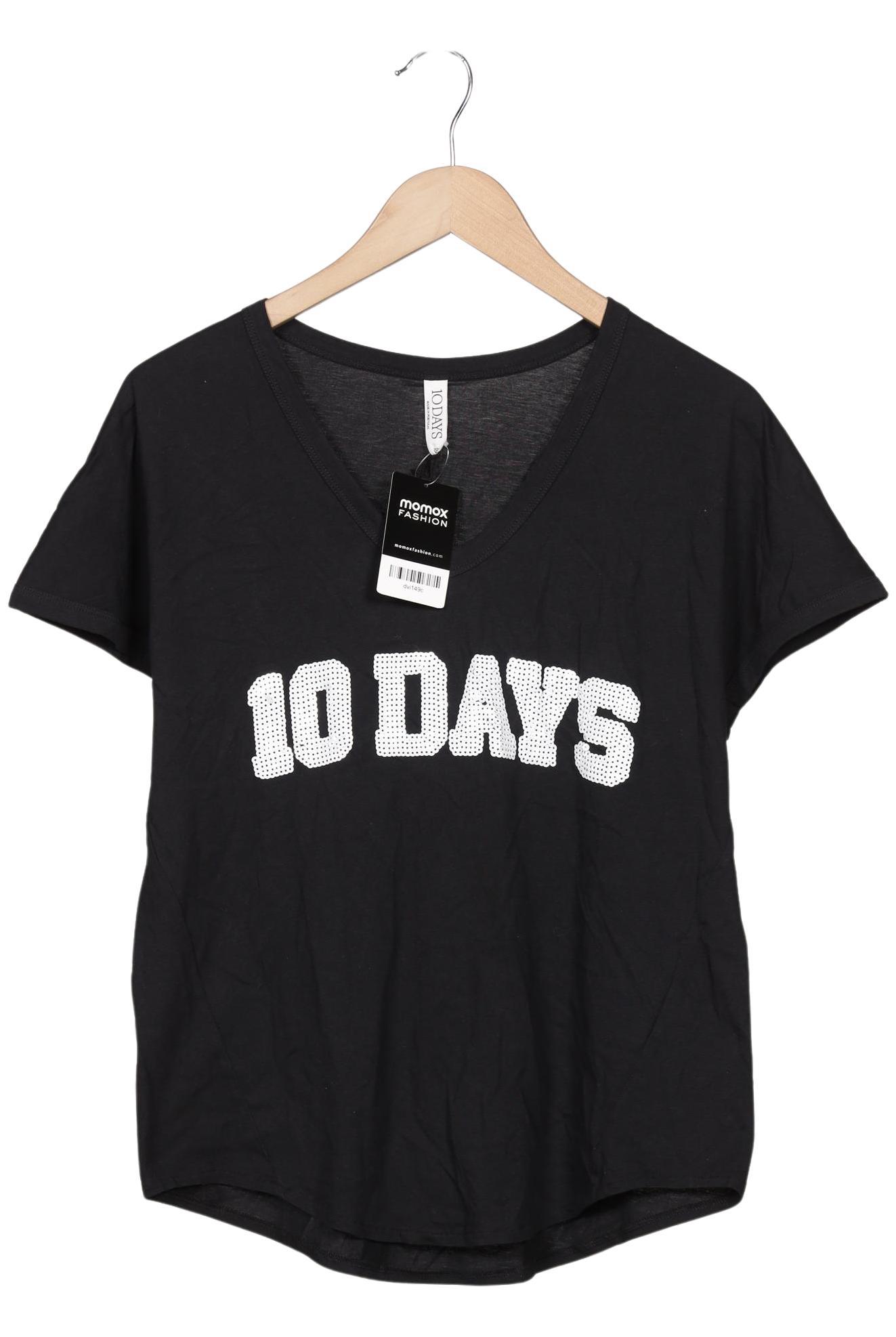 

10Days Damen T-Shirt, schwarz, Gr. 34
