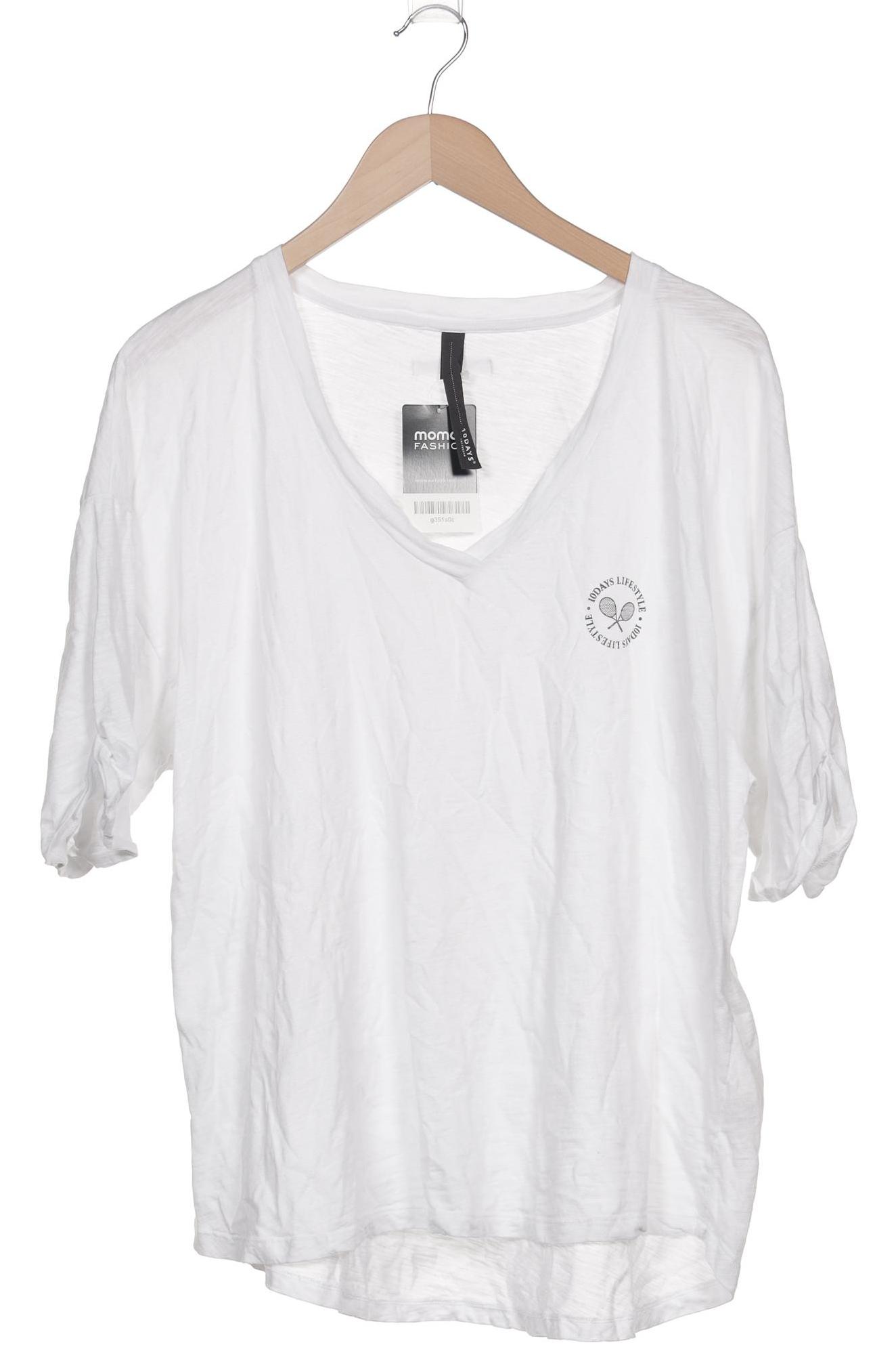 

10Days Damen T-Shirt, weiß, Gr. 42