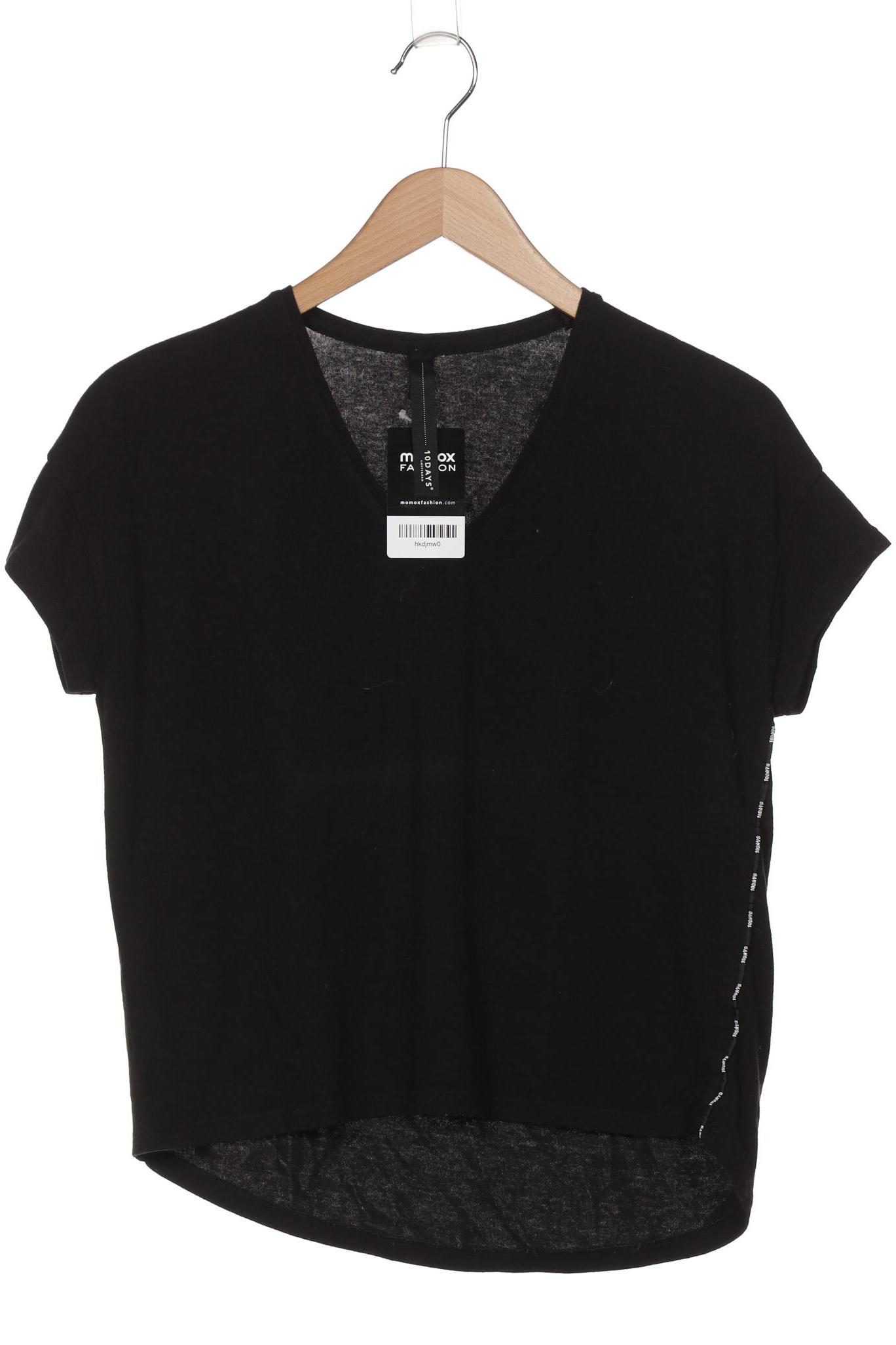 

10Days Damen T-Shirt, schwarz, Gr. 36