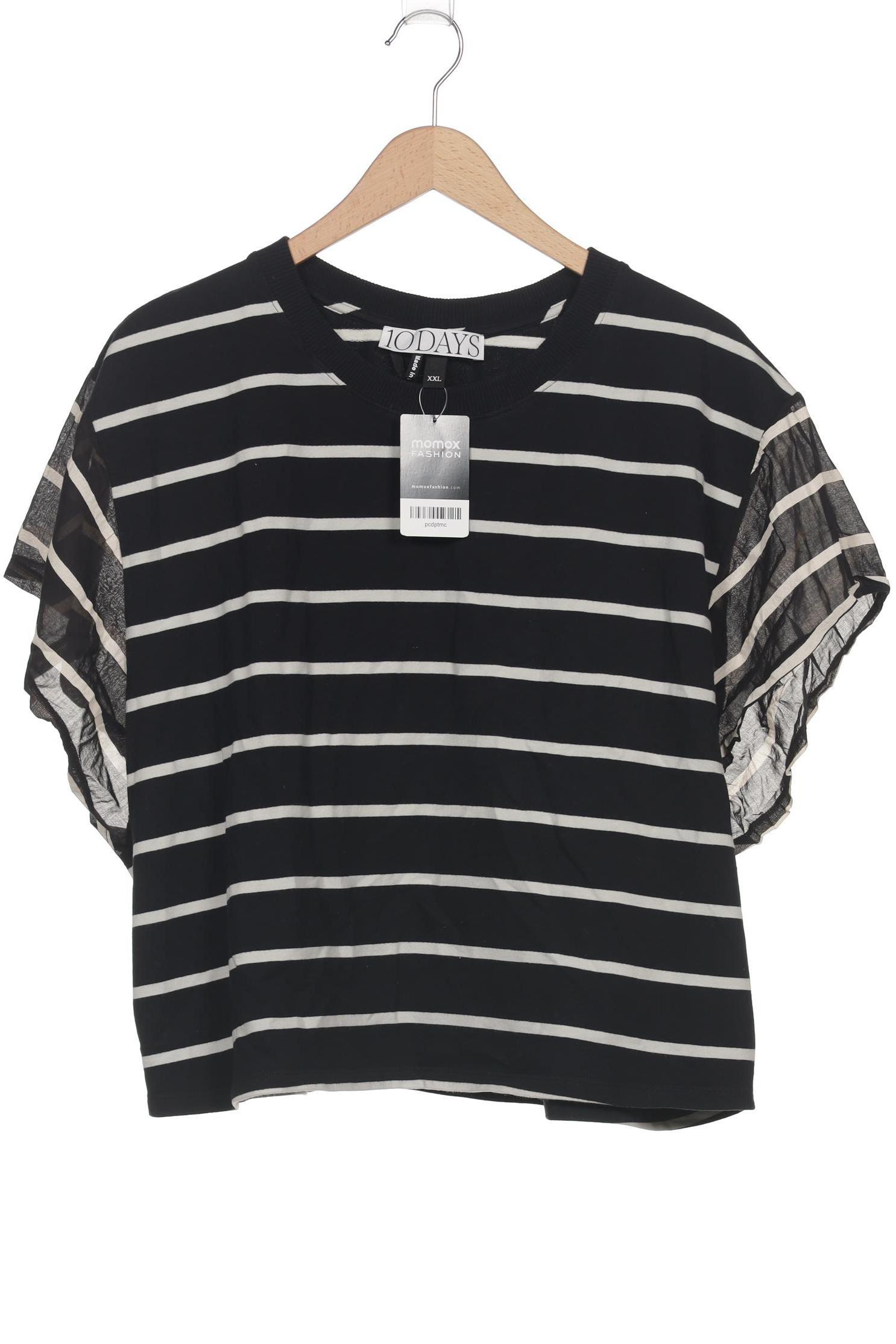 

10Days Damen T-Shirt, schwarz, Gr. 46