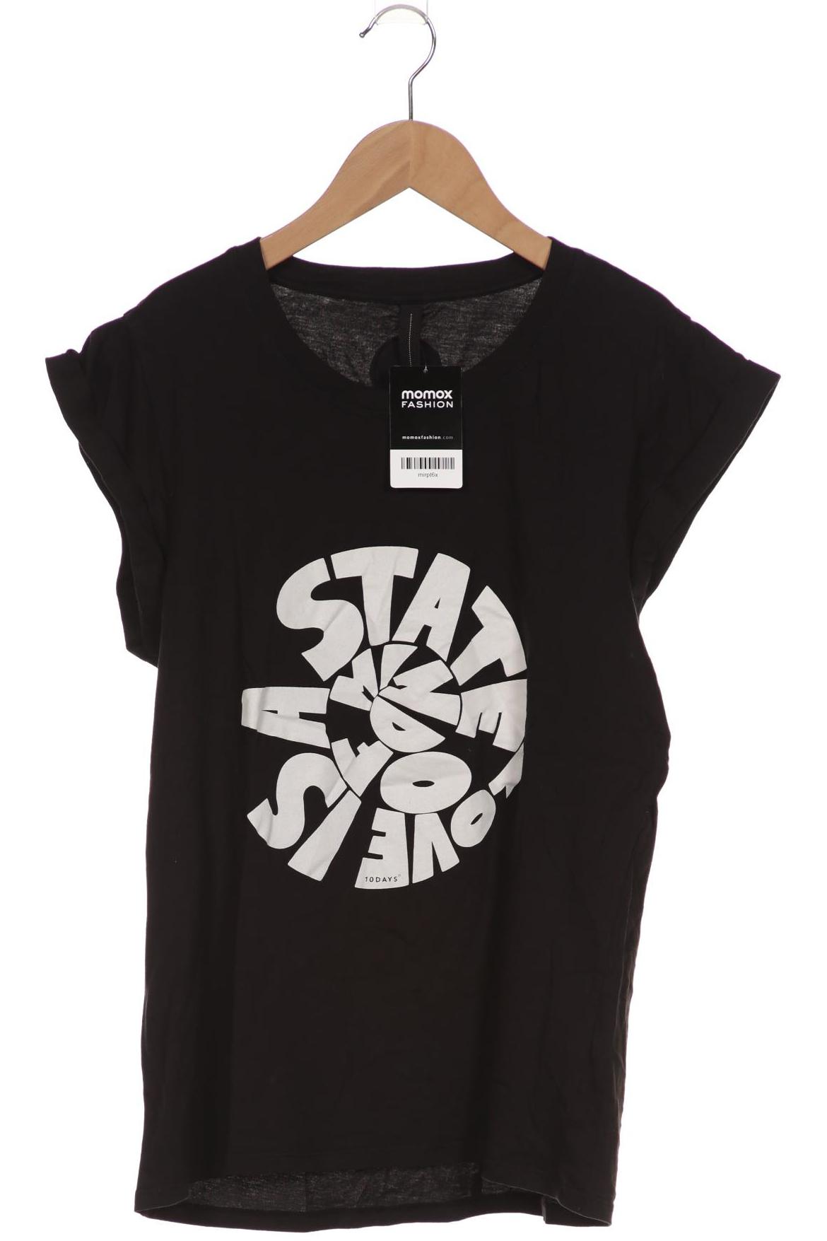 

10Days Damen T-Shirt, schwarz, Gr. 38