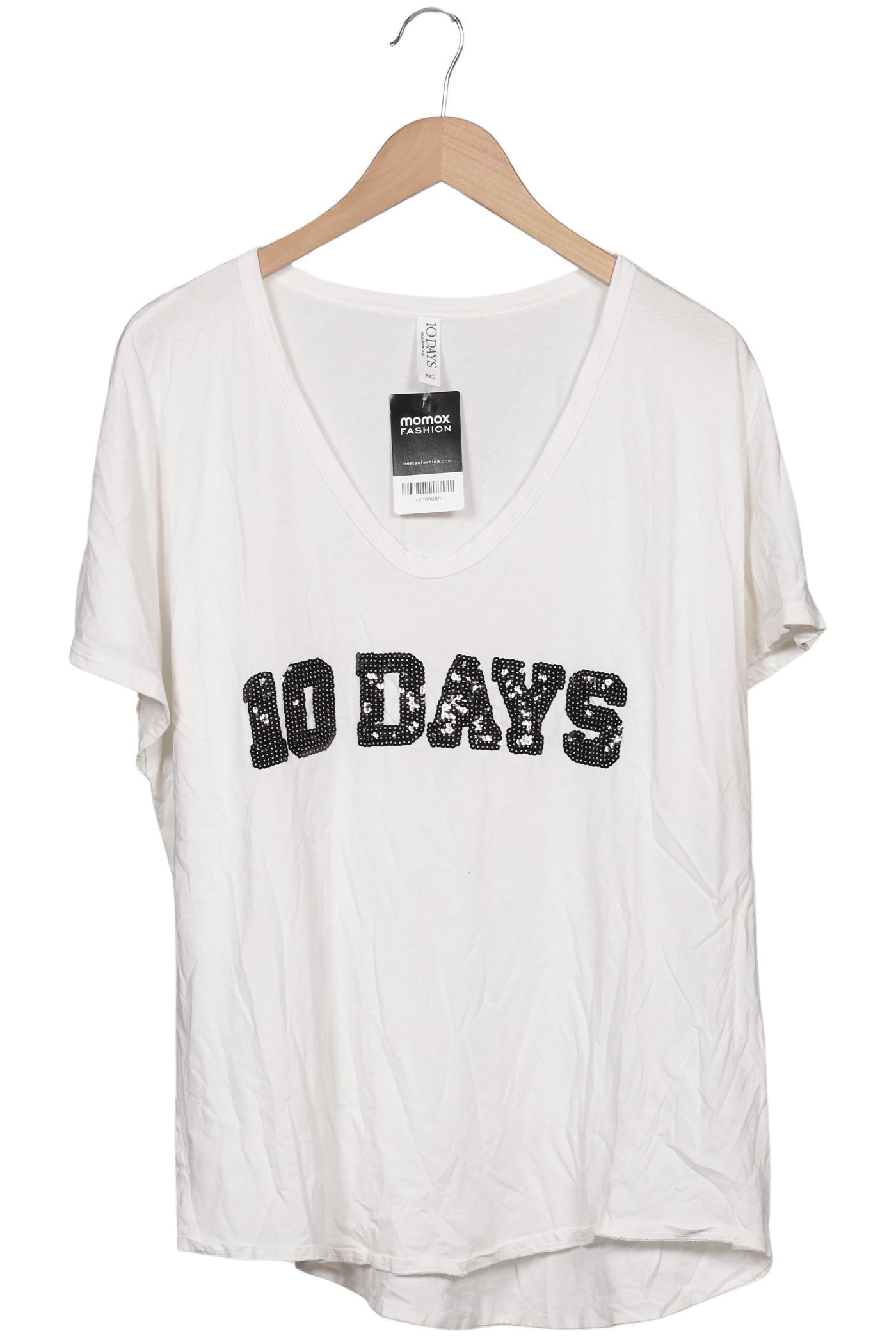 

10Days Damen T-Shirt, weiß, Gr. 46