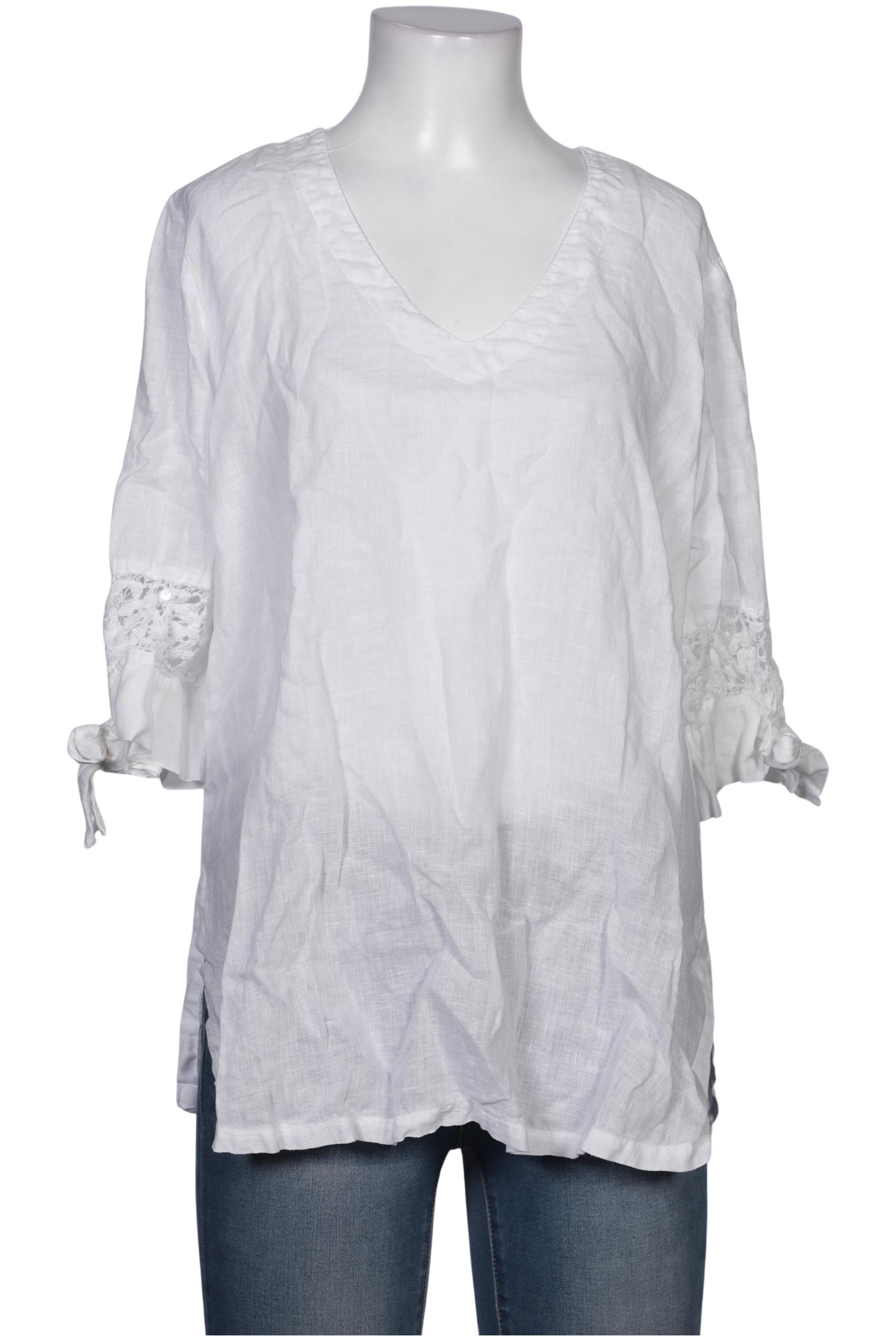 

120%lino Damen Bluse, weiß, Gr. 46