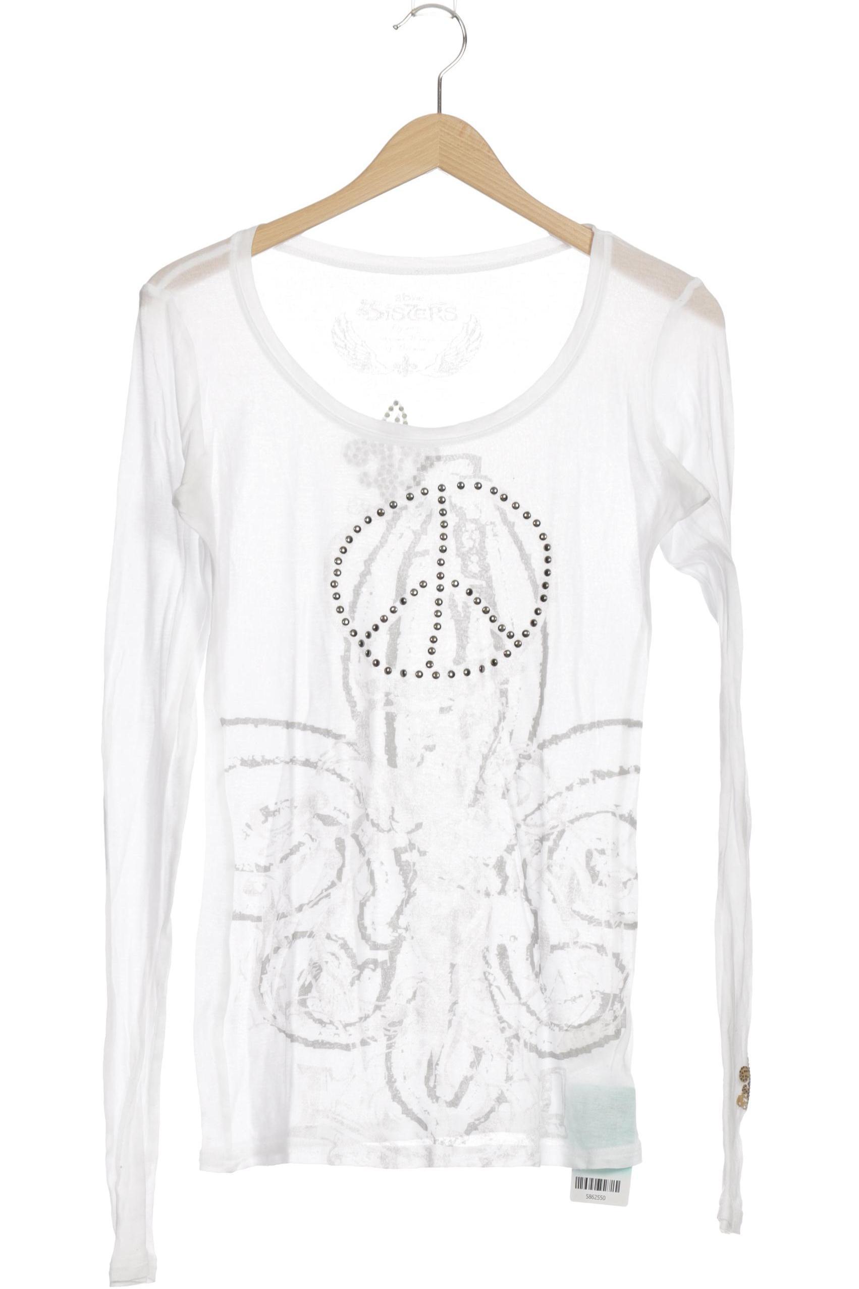 

2Blue Sisters Damen Langarmshirt, weiß, Gr. 38