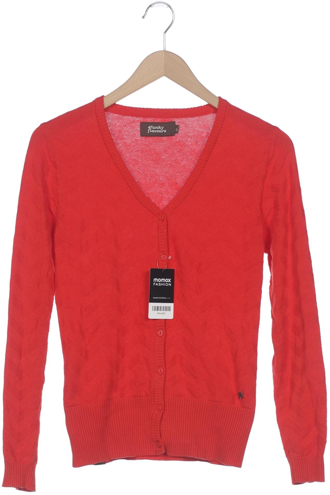 

4funkyflavours Damen Strickjacke, rot, Gr. 34