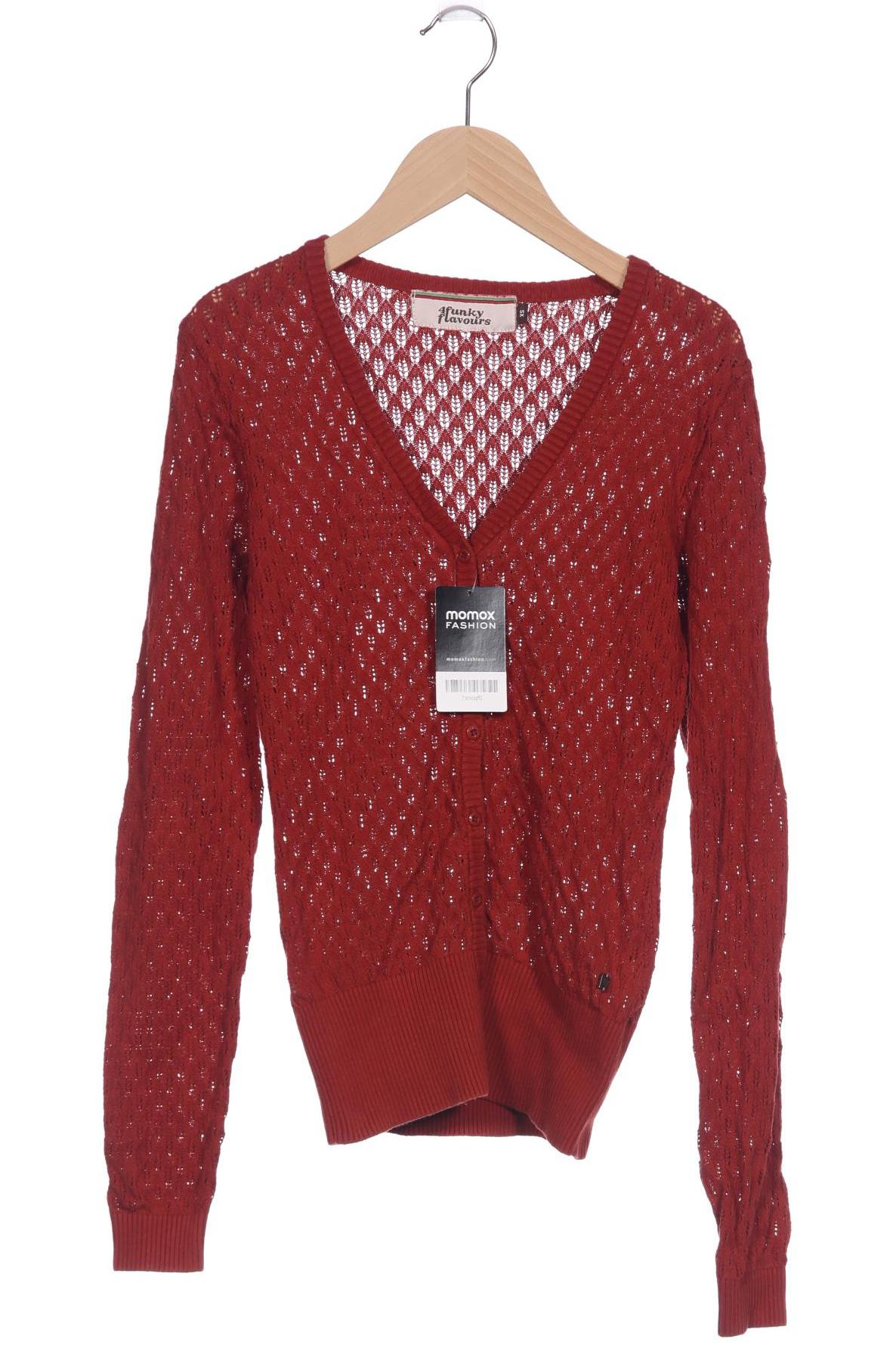 

4funkyflavours Damen Strickjacke, rot, Gr. 34