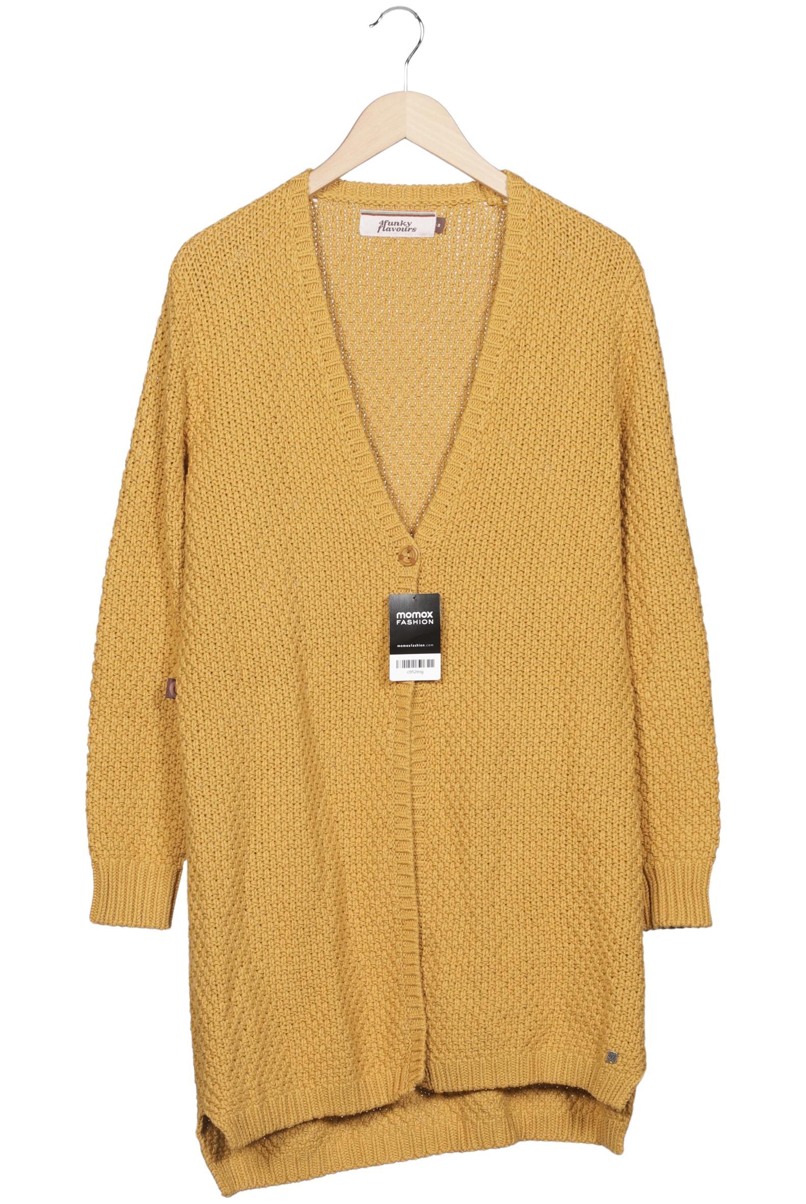 

4funkyflavours Damen Strickjacke, gelb, Gr. 38