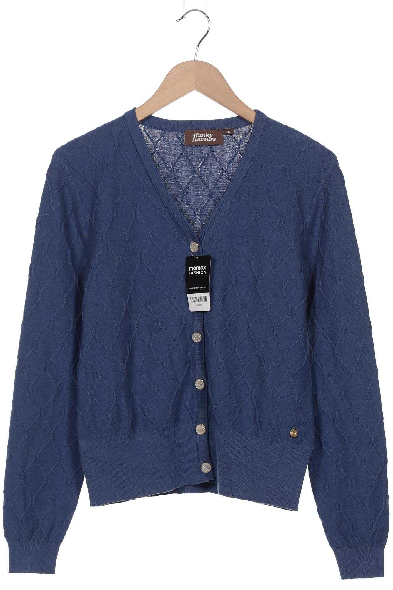 

4funkyflavours Damen Strickjacke, blau, Gr. 44