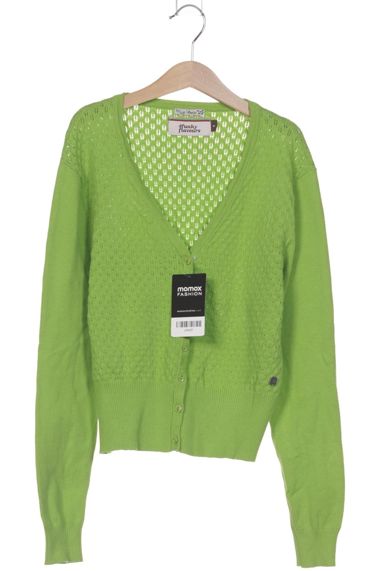 

4funkyflavours Damen Strickjacke, grün, Gr. 36