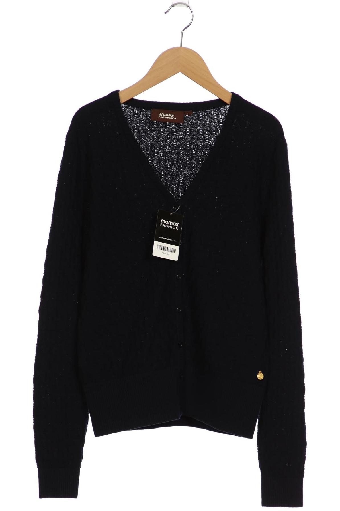 

4funkyflavours Damen Strickjacke, marineblau, Gr. 42