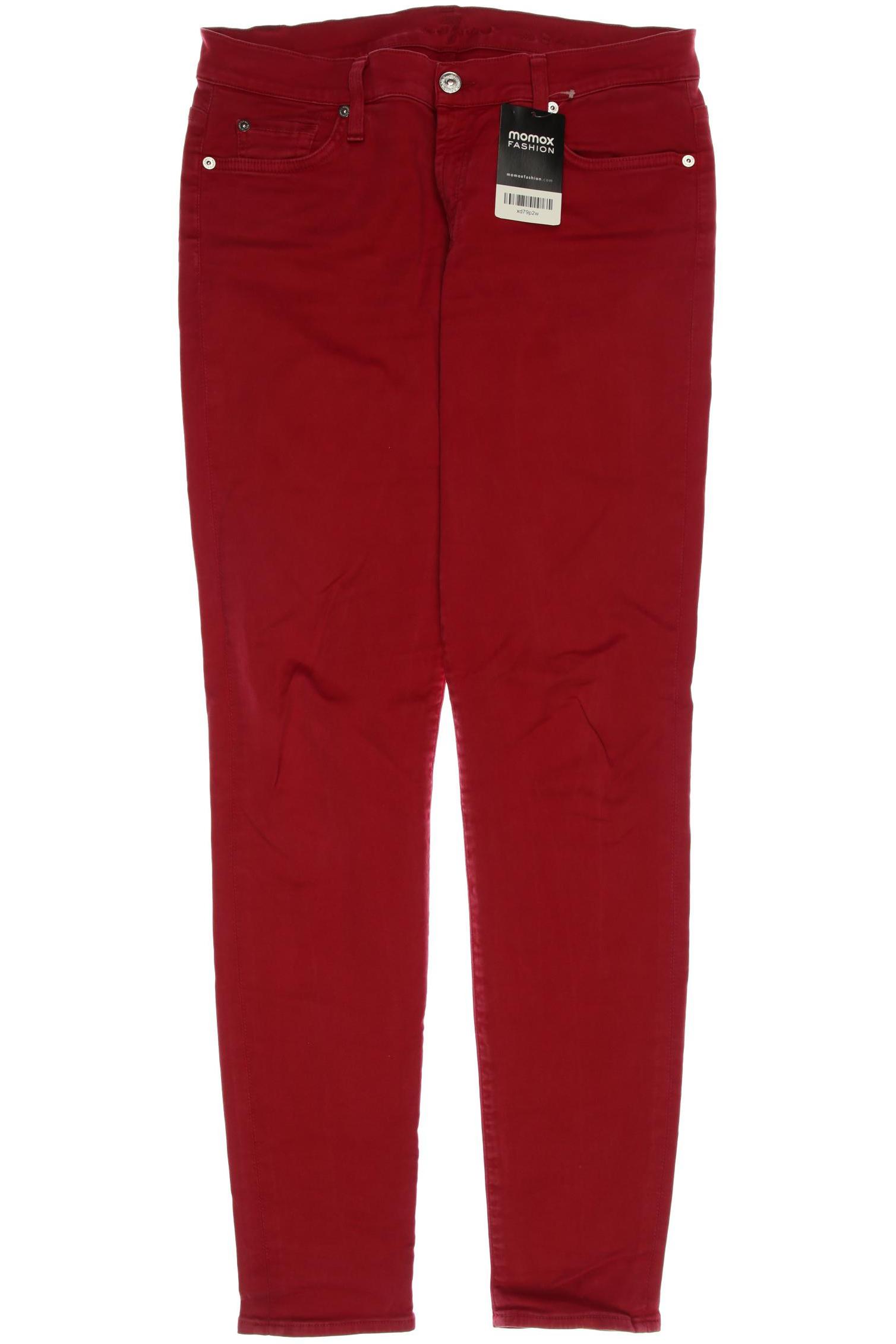 

7 for all mankind Damen Stoffhose, rot, Gr. 28