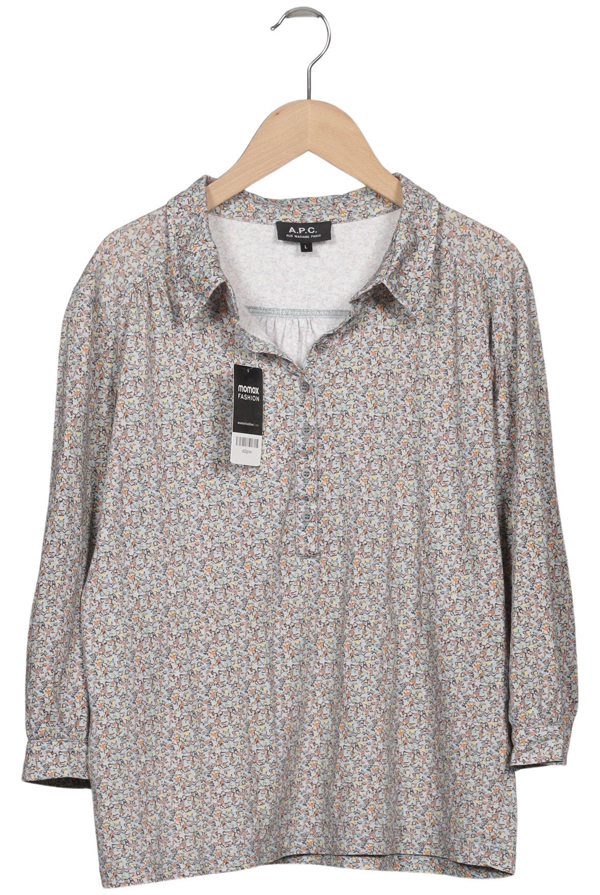 

A.p.c. Damen Langarmshirt, blau, Gr. 42
