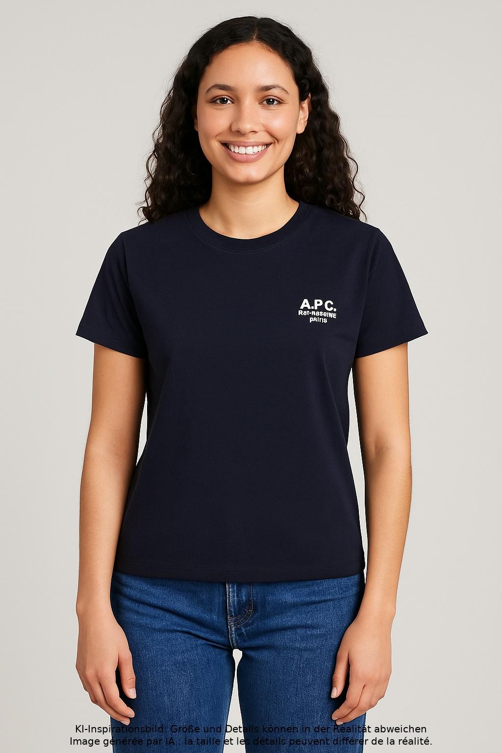 

A.p.c. Damen T-Shirt, marineblau, Gr. 38