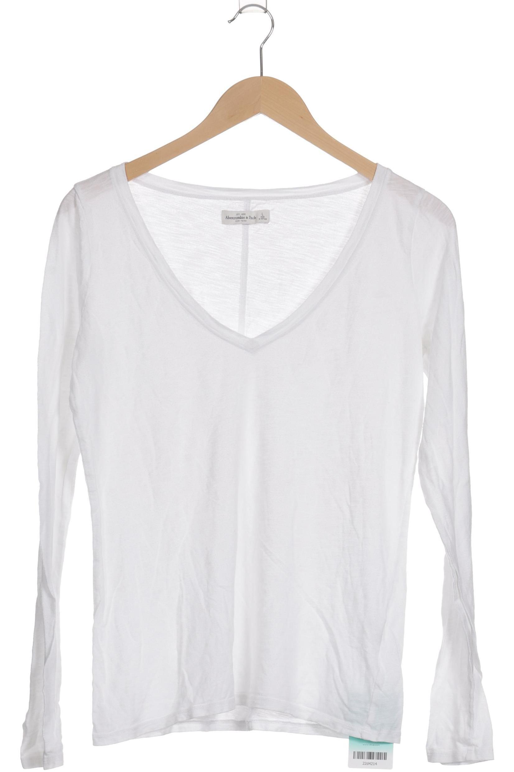 

Abercrombie & Fitch Damen Langarmshirt, weiß, Gr.