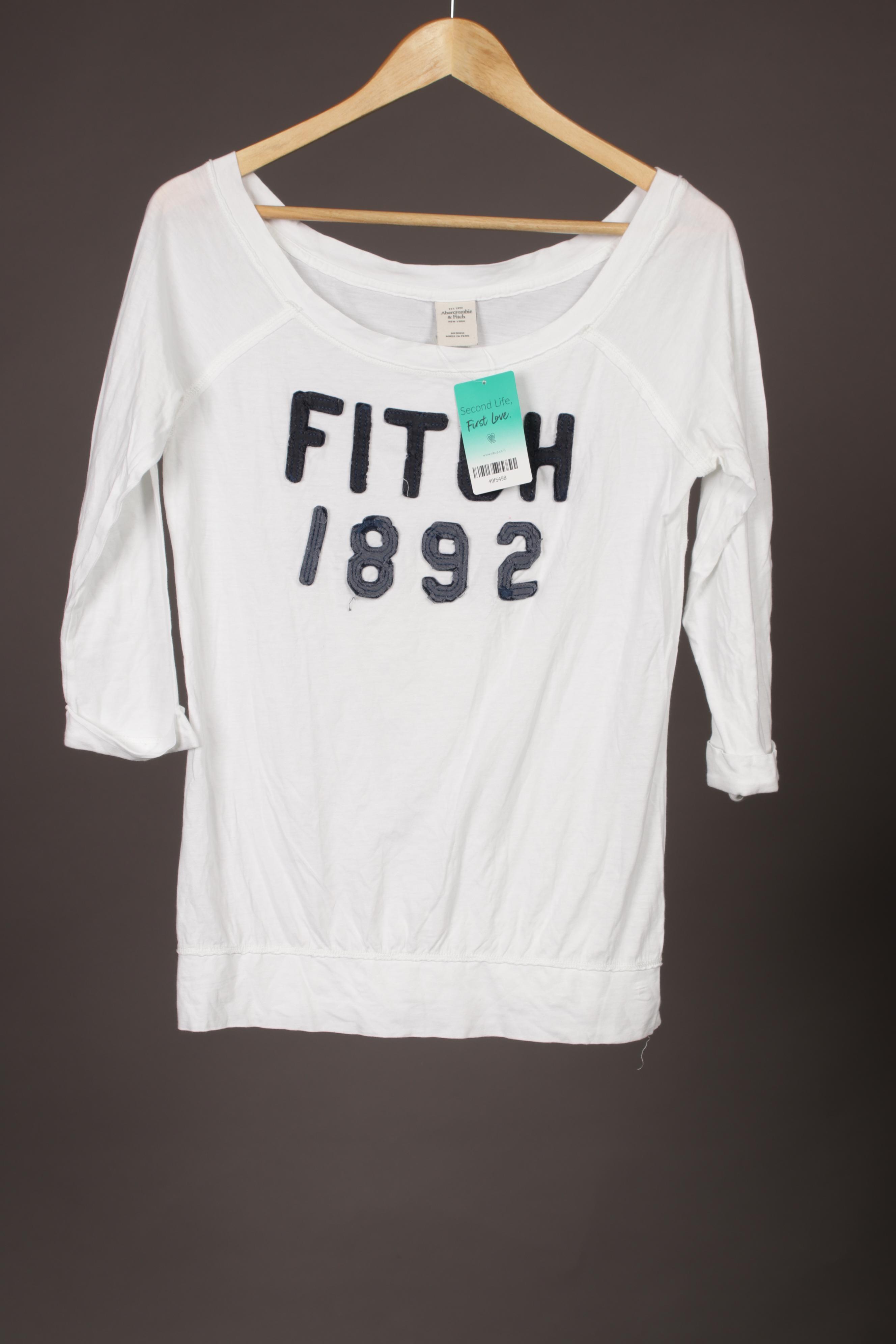 

Abercrombie & Fitch Damen Langarmshirt, weiß, Gr.