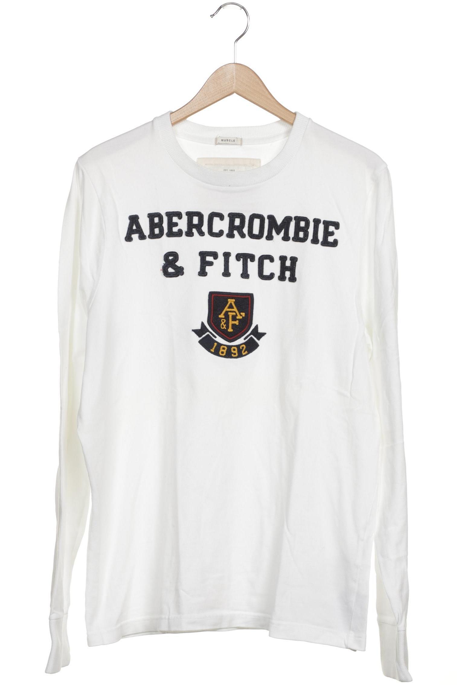 

Abercrombie & Fitch Herren Langarmshirt, weiß, Gr.