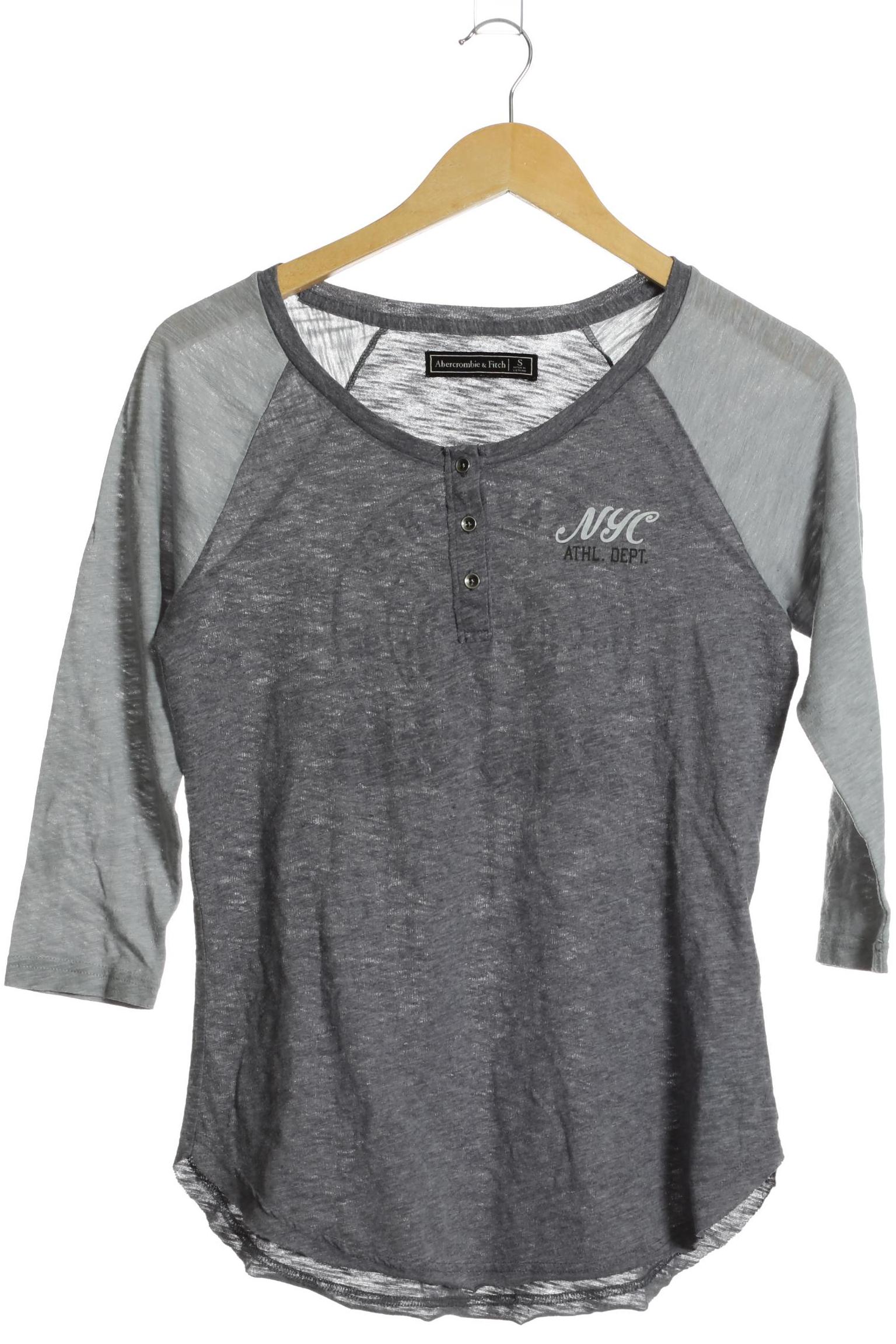 

Abercrombie & Fitch Damen Langarmshirt, grau, Gr. 36