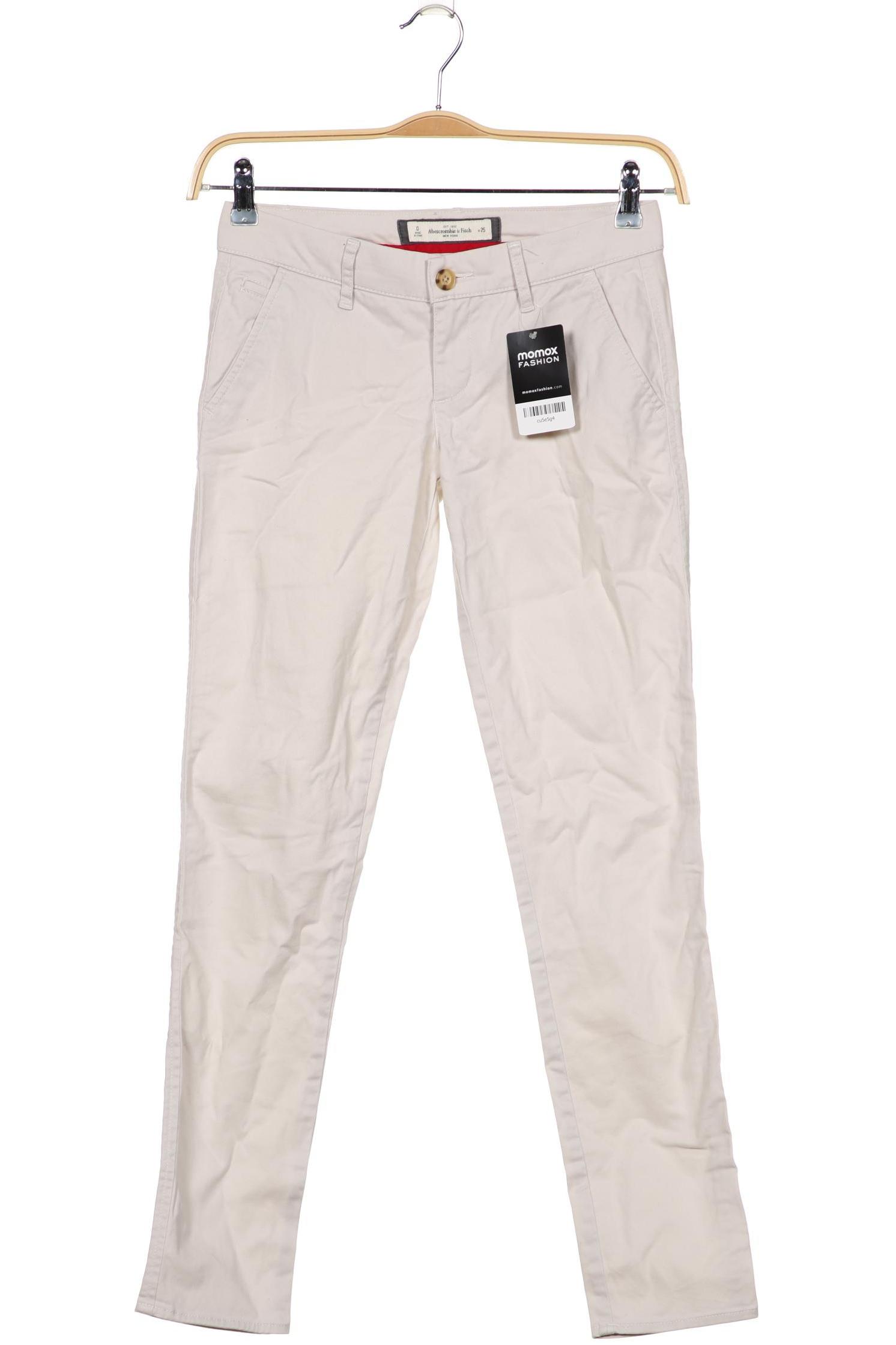 

Abercrombie & Fitch Damen Stoffhose, cremeweiß, Gr. 25