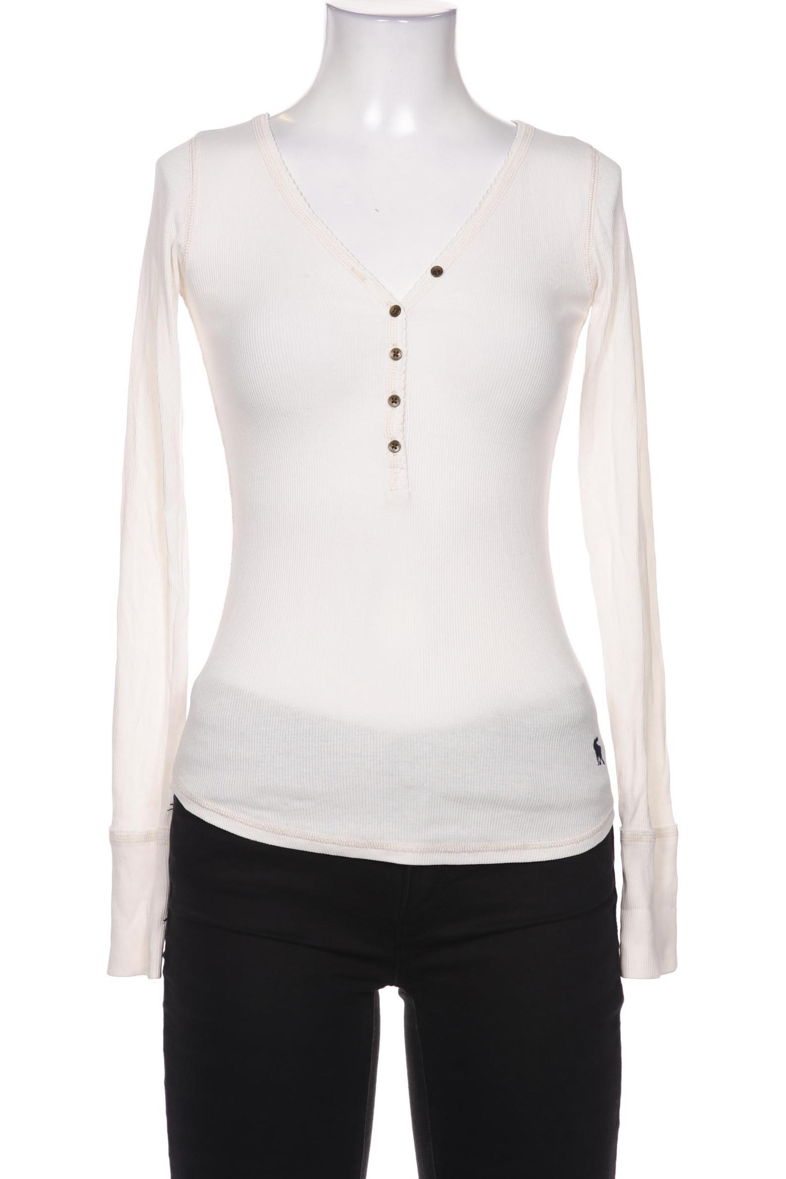 

Abercrombie & Fitch Damen Langarmshirt, weiß, Gr. 34