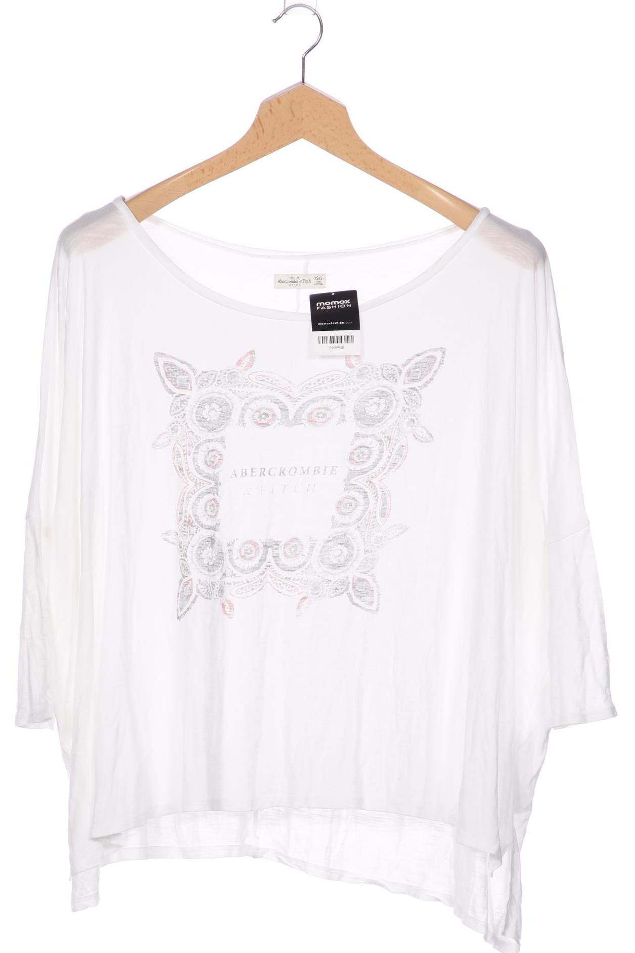 

Abercrombie & Fitch Damen Langarmshirt, weiß, Gr. 34