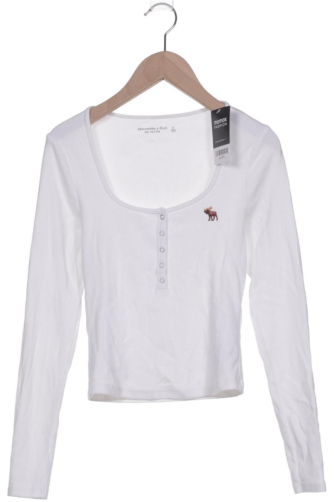 

Abercrombie & Fitch Damen Langarmshirt, weiß, Gr. 36