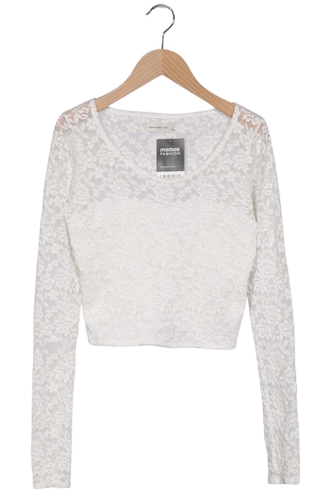 

Abercrombie & Fitch Damen Langarmshirt, weiß, Gr. 36