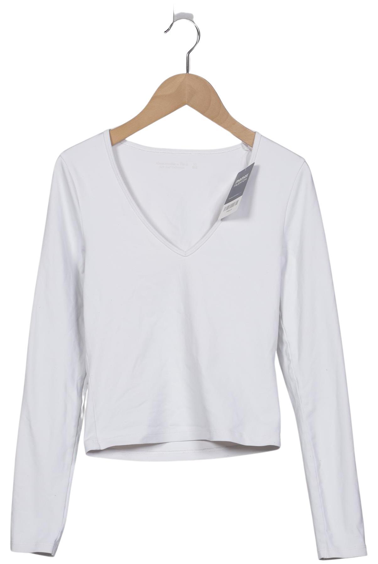

Abercrombie & Fitch Damen Langarmshirt, weiß, Gr. 34