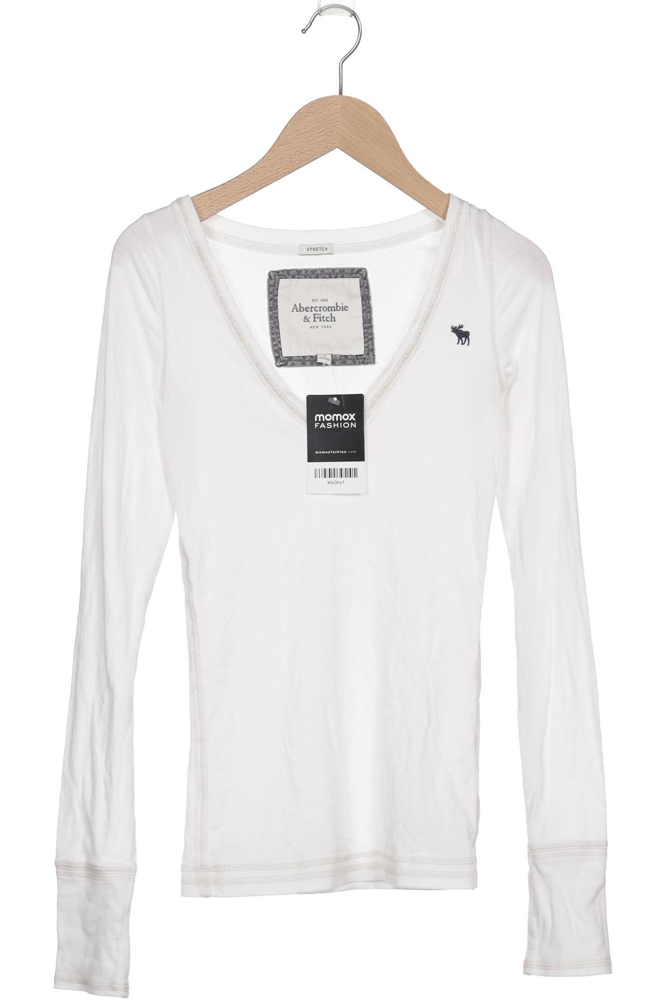 

Abercrombie & Fitch Damen Langarmshirt, weiß, Gr. 36