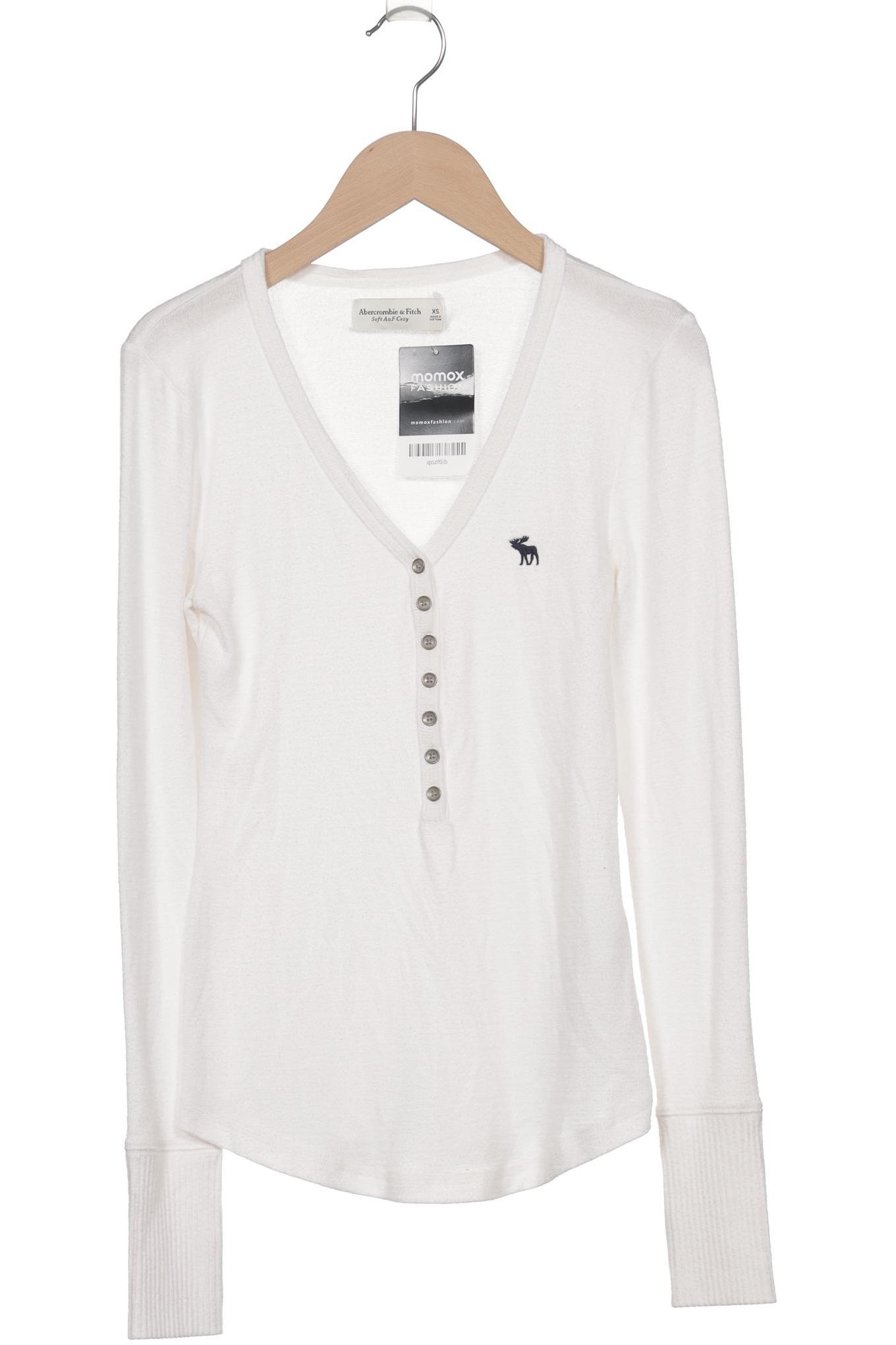 

Abercrombie & Fitch Damen Langarmshirt, weiß, Gr. 34