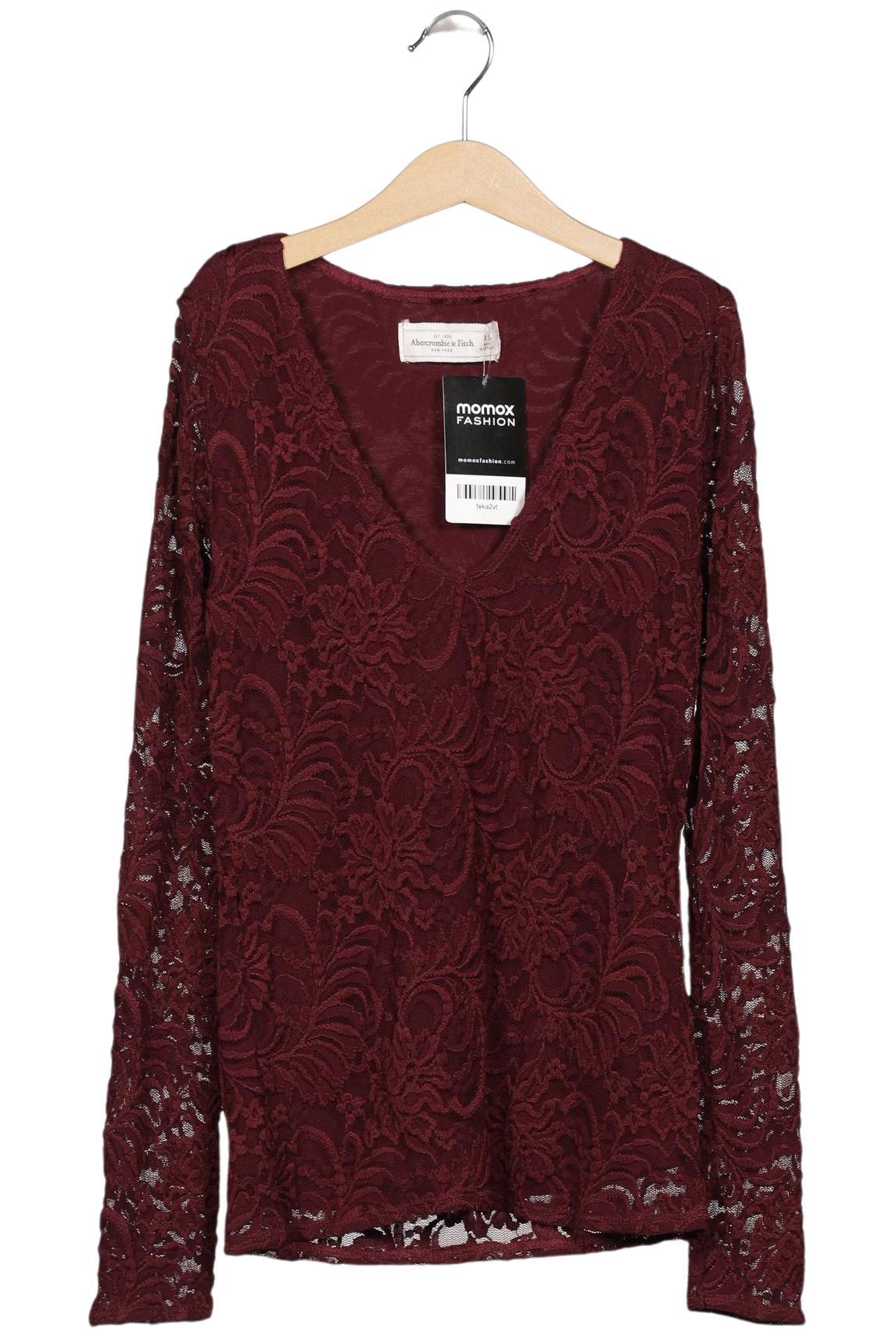 

Abercrombie & Fitch Damen Langarmshirt, bordeaux, Gr. 34