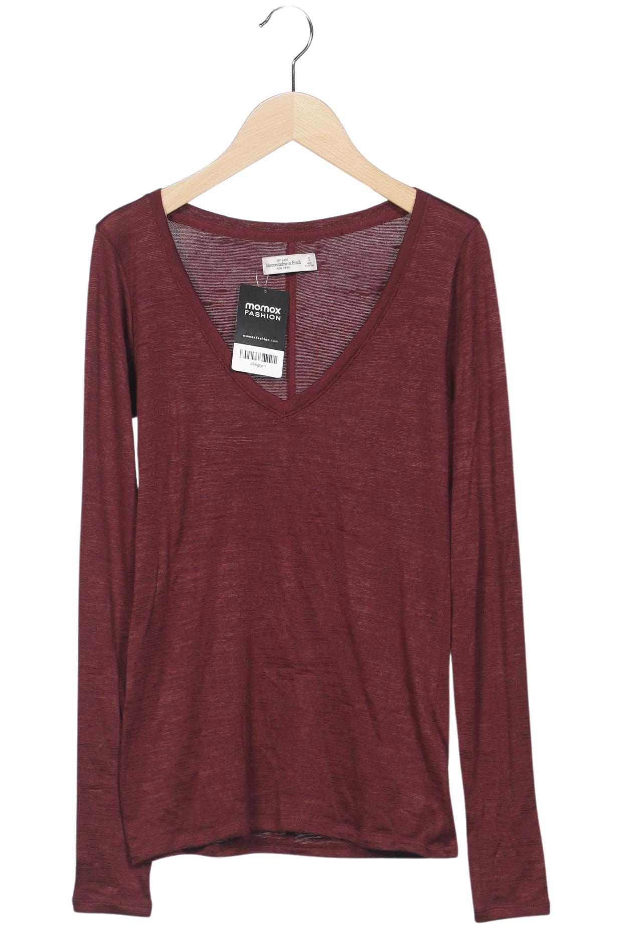 

Abercrombie & Fitch Damen Langarmshirt, bordeaux, Gr. 36