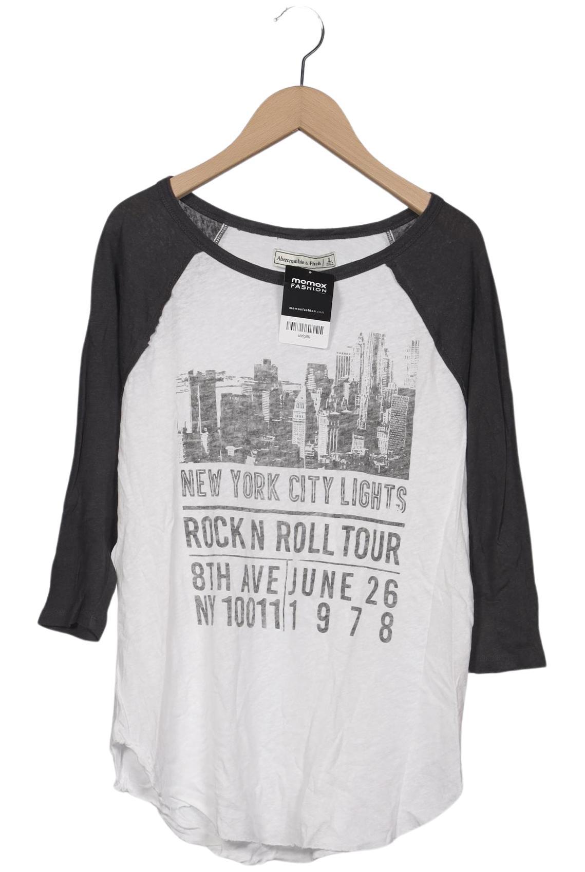

Abercrombie & Fitch Damen Langarmshirt, weiß, Gr. 42