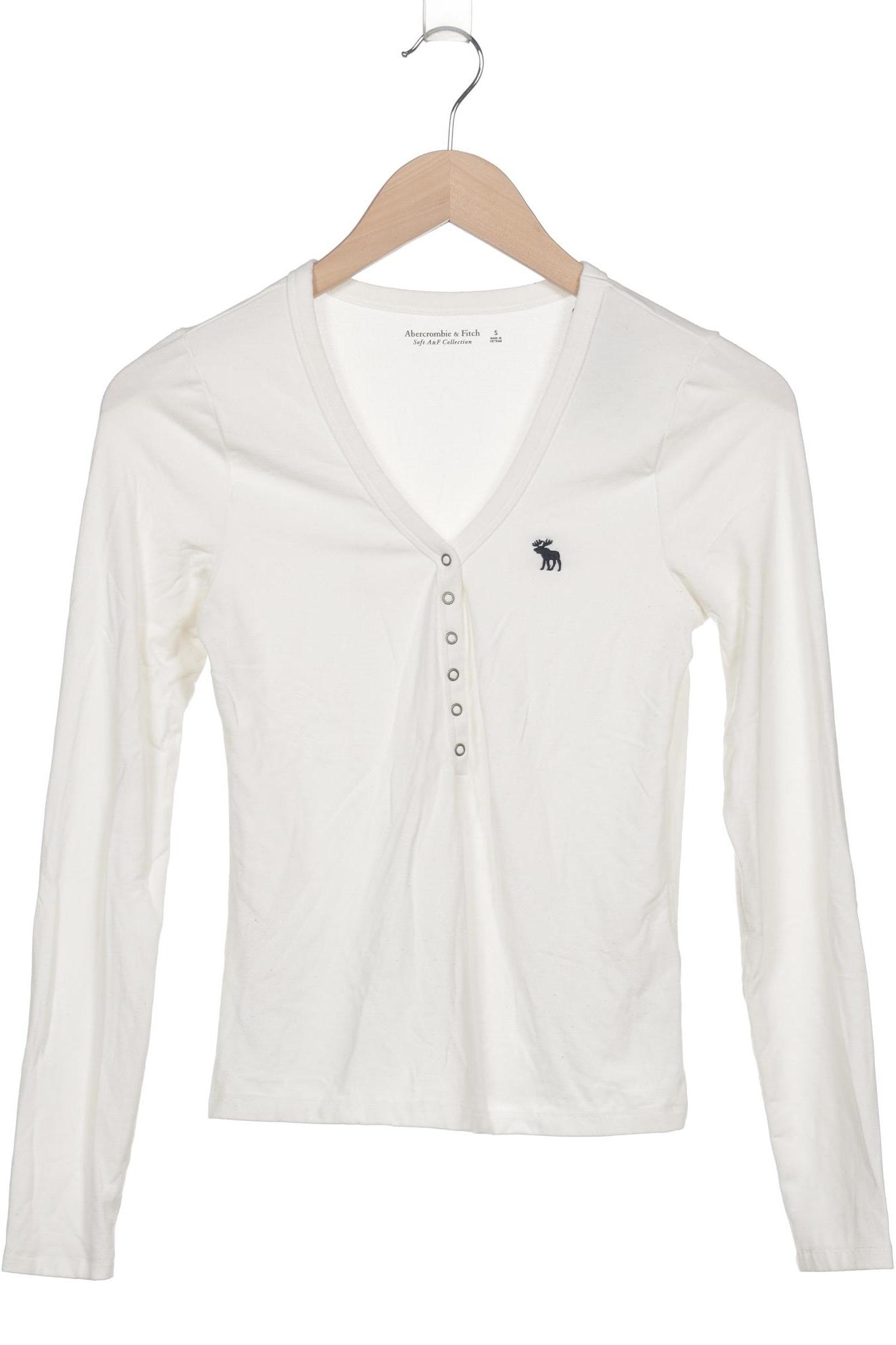 

Abercrombie & Fitch Damen Langarmshirt, weiß, Gr. 36