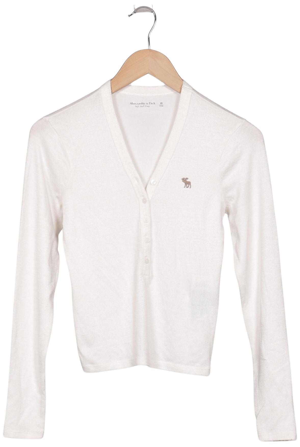 

Abercrombie & Fitch Damen Langarmshirt, weiß, Gr. 34