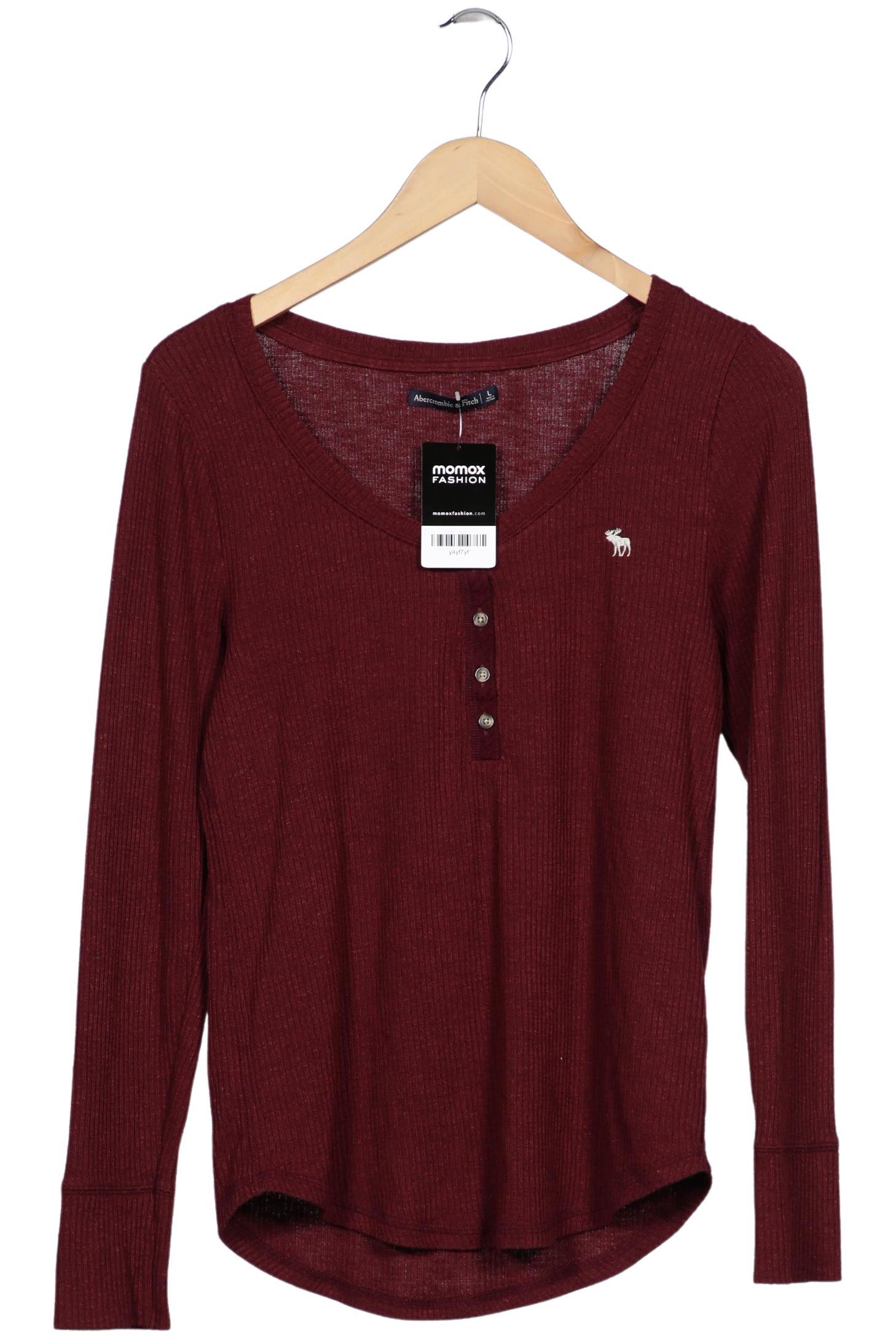 

Abercrombie & Fitch Damen Langarmshirt, bordeaux, Gr. 42