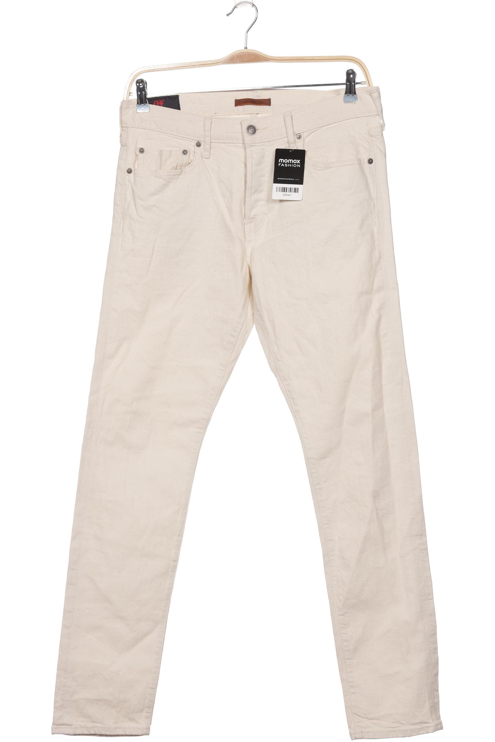 

Abercrombie & Fitch Herren Jeans, cremeweiß, Gr. 32
