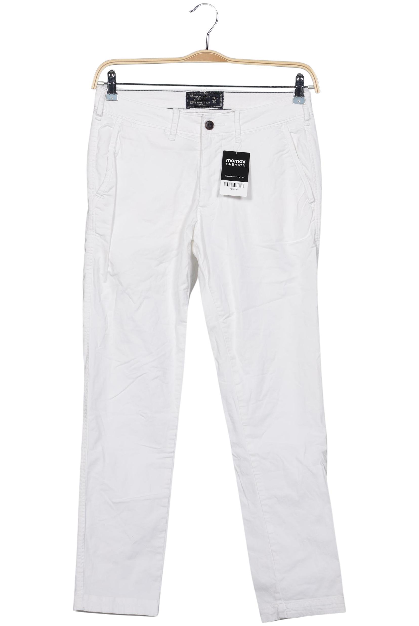 

Abercrombie & Fitch Herren Stoffhose, weiß, Gr. 28