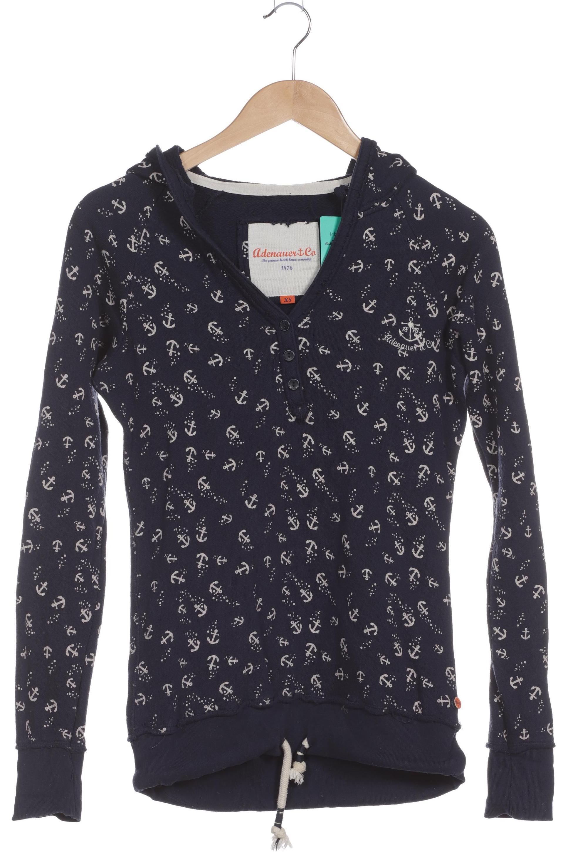 

Adenauer & Co Damen Kapuzenpullover, blau, Gr.
