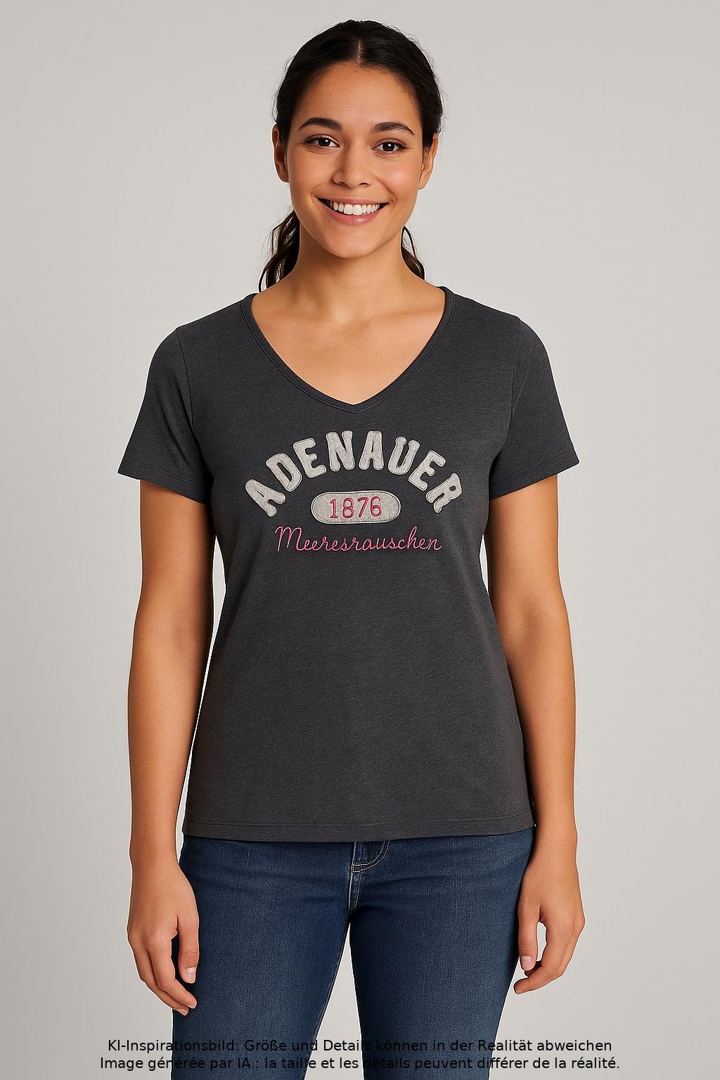 

Adenauer & Co Damen T-Shirt, grau, Gr. 42