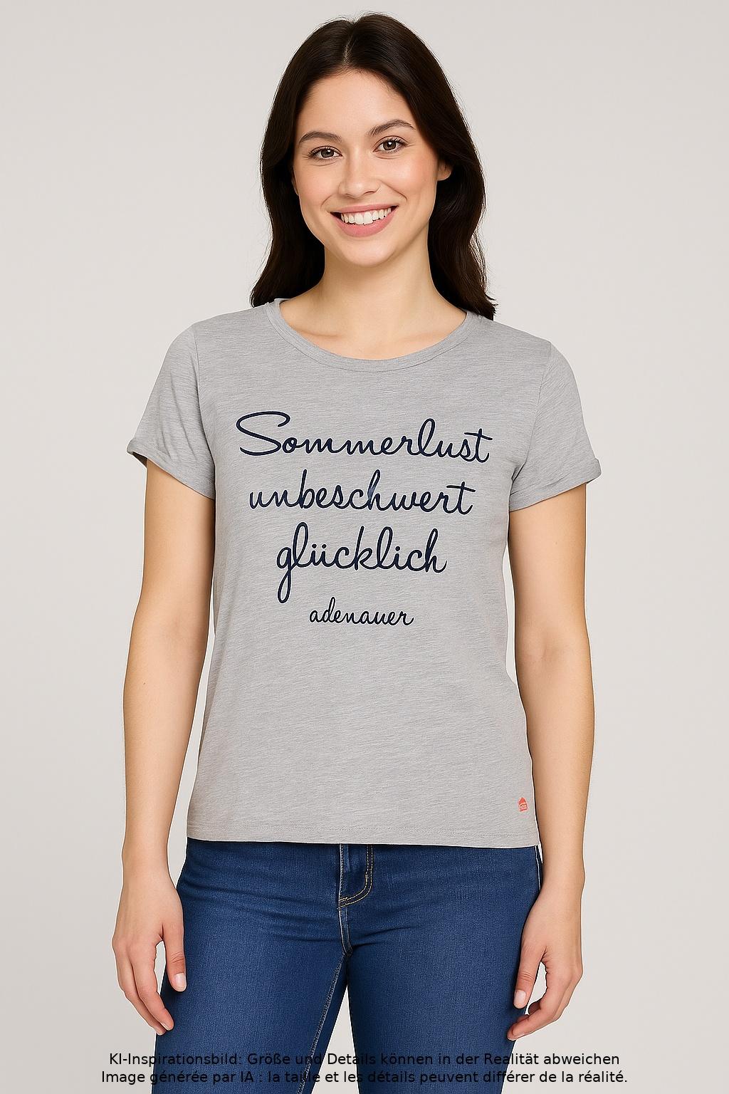

Adenauer & Co Damen T-Shirt, grau, Gr. 34