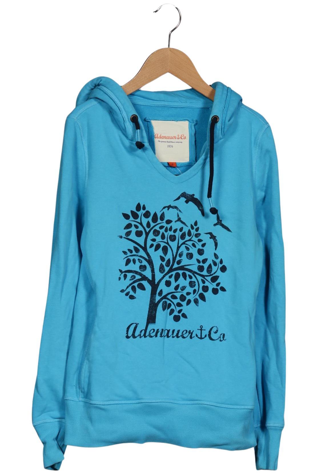 

Adenauer & Co Damen Kapuzenpullover, blau, Gr. 36