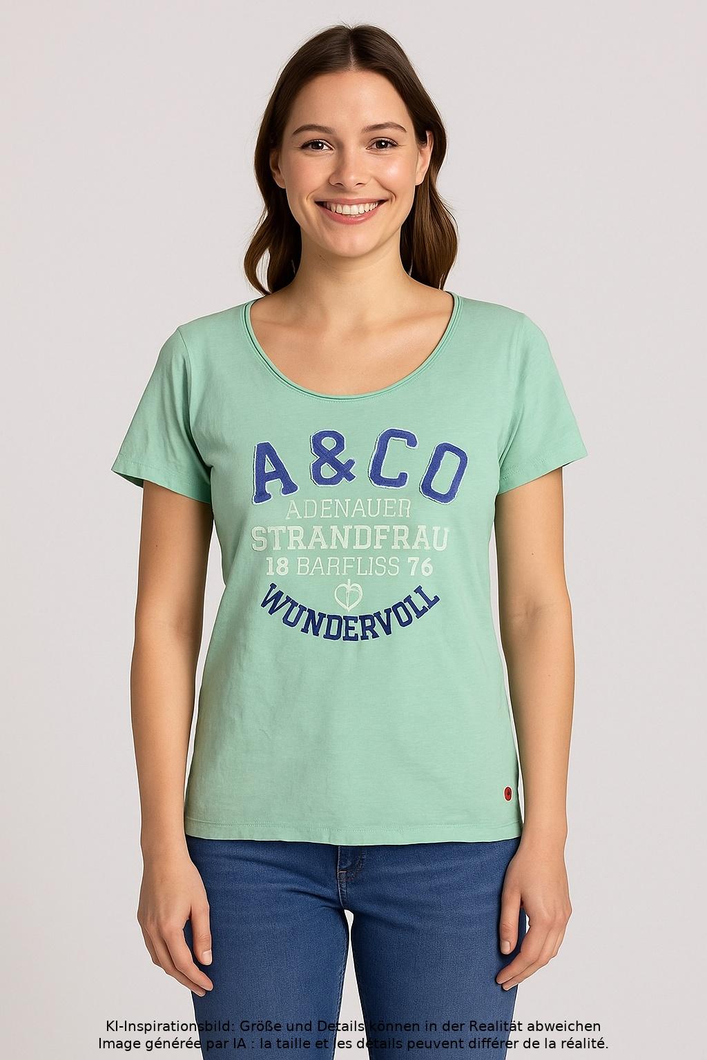 

Adenauer & Co Damen T-Shirt, hellgrün, Gr. 38