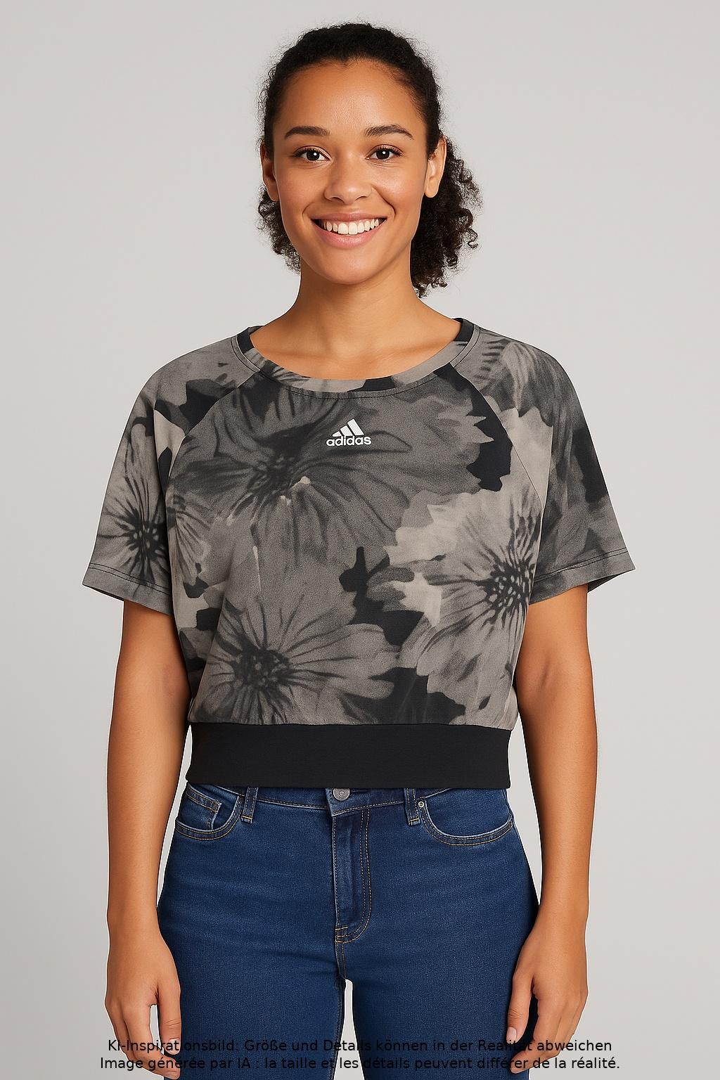 

adidas Damen T-Shirt, grau, Gr. 38